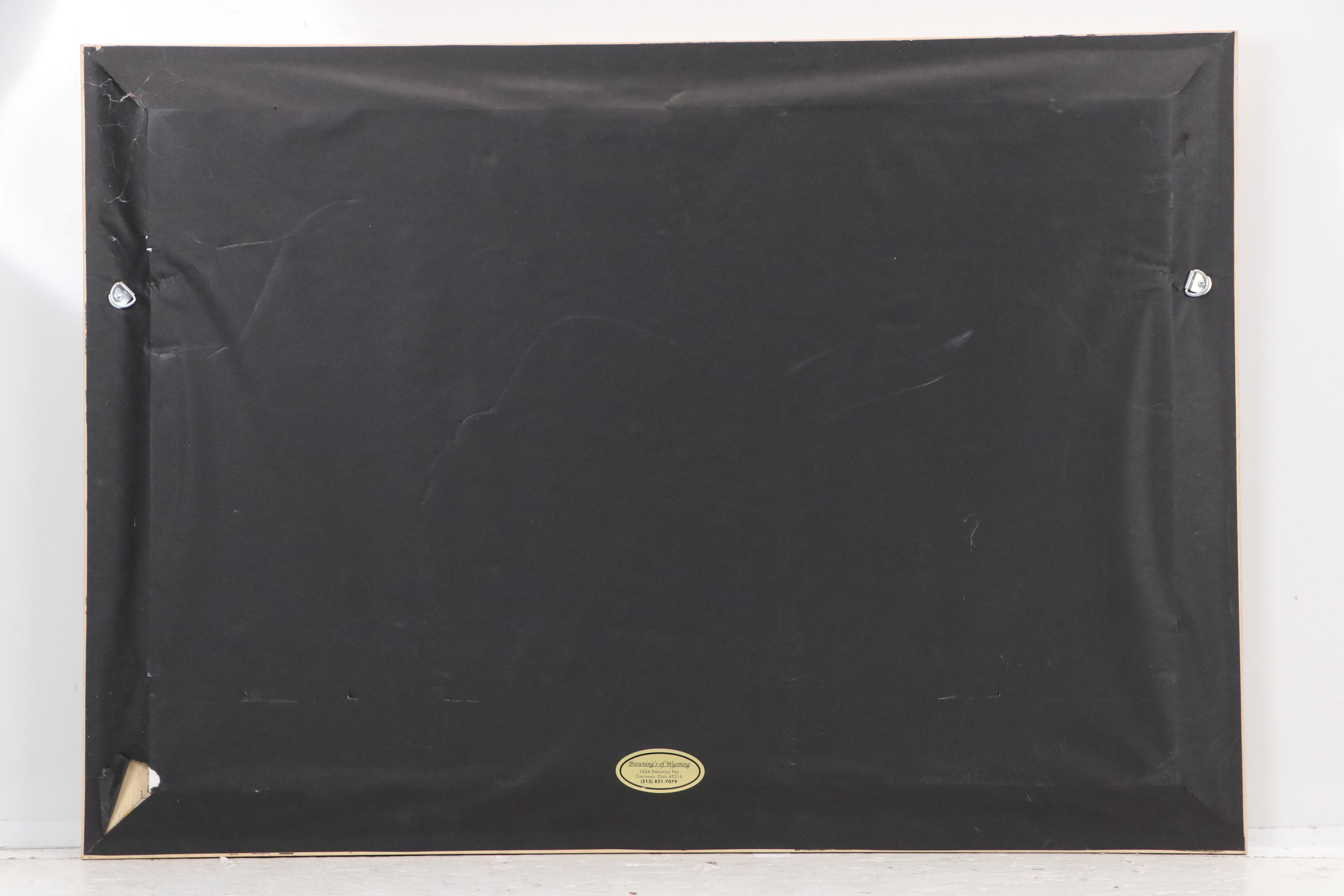 Miguel Ulloa Abstract Mixed Media Painting with Houses, 2003