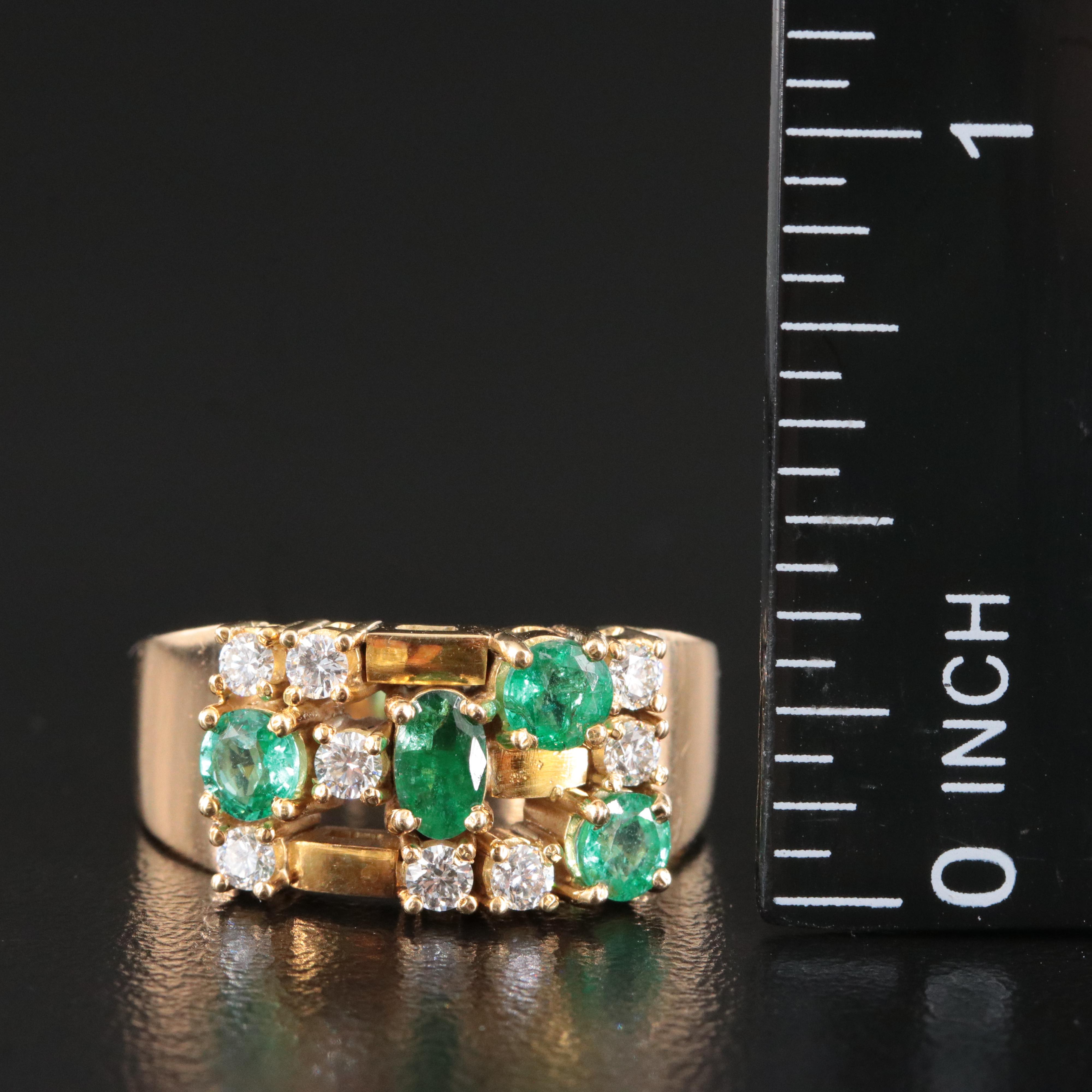 18K Emerald and Diamond Ring