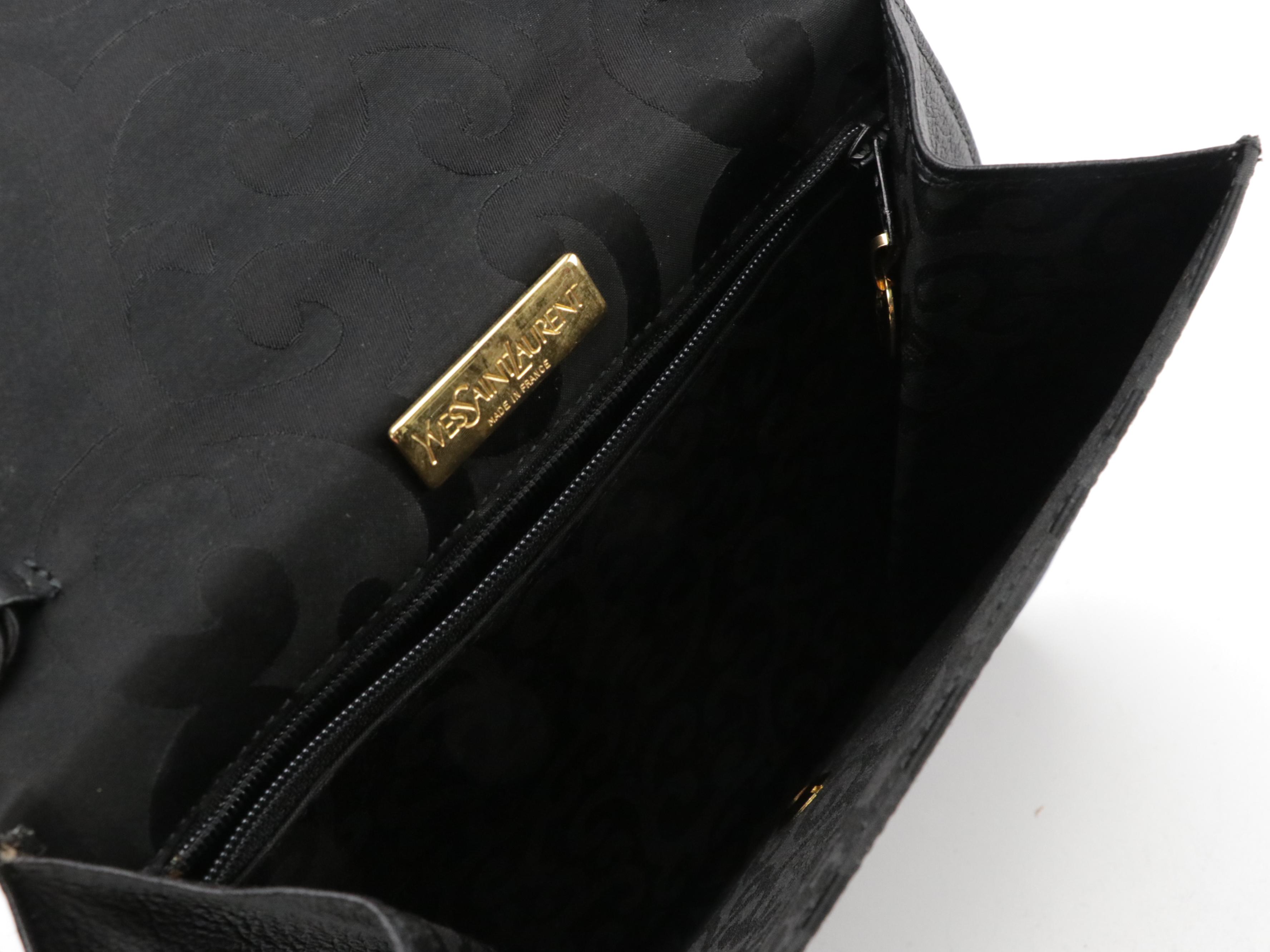 YSL Scrolling Nylon Jacquard Front-Flap Evening Bag with Tasseled Cord Strap