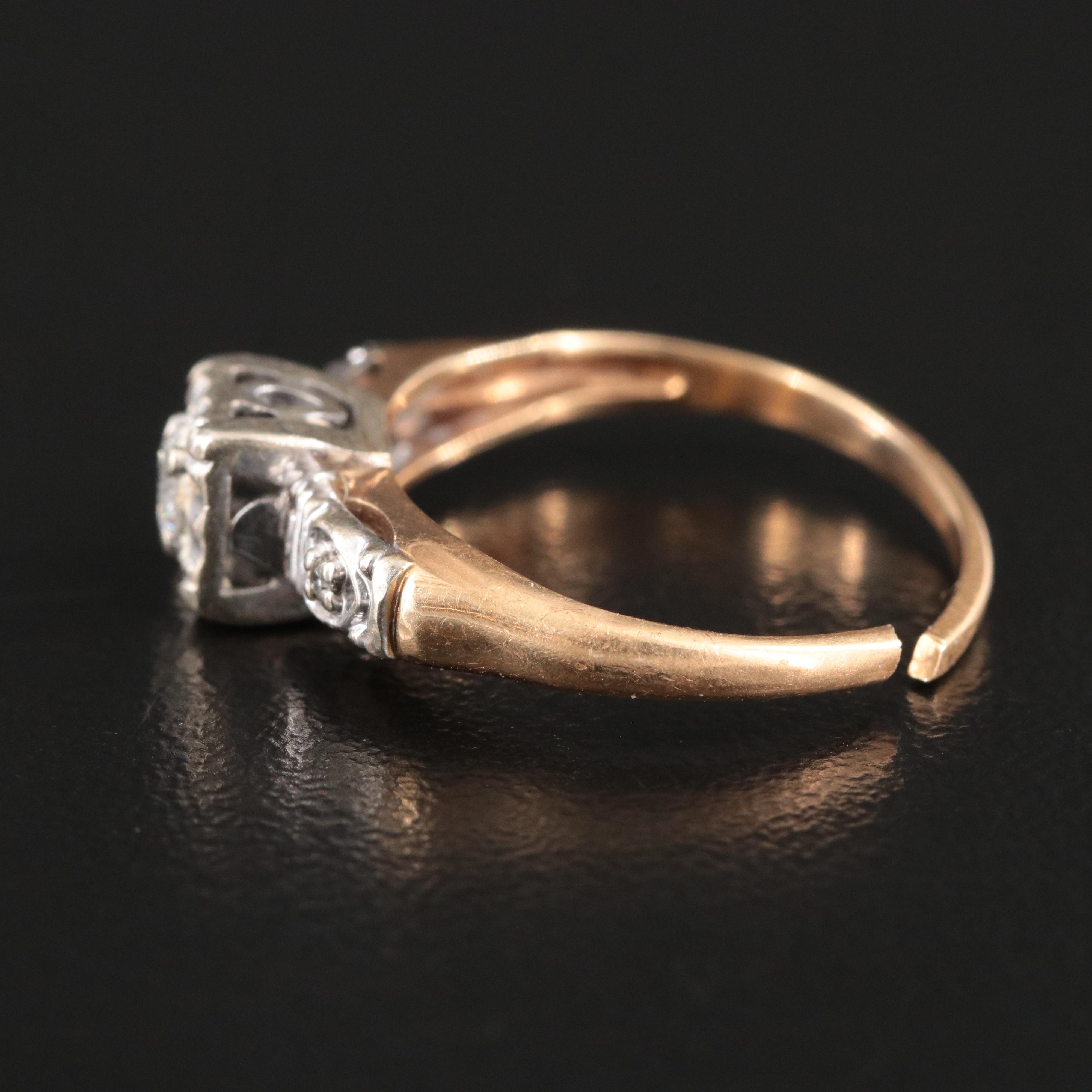 Vintage 14K 0.12 CTW Diamond Ring