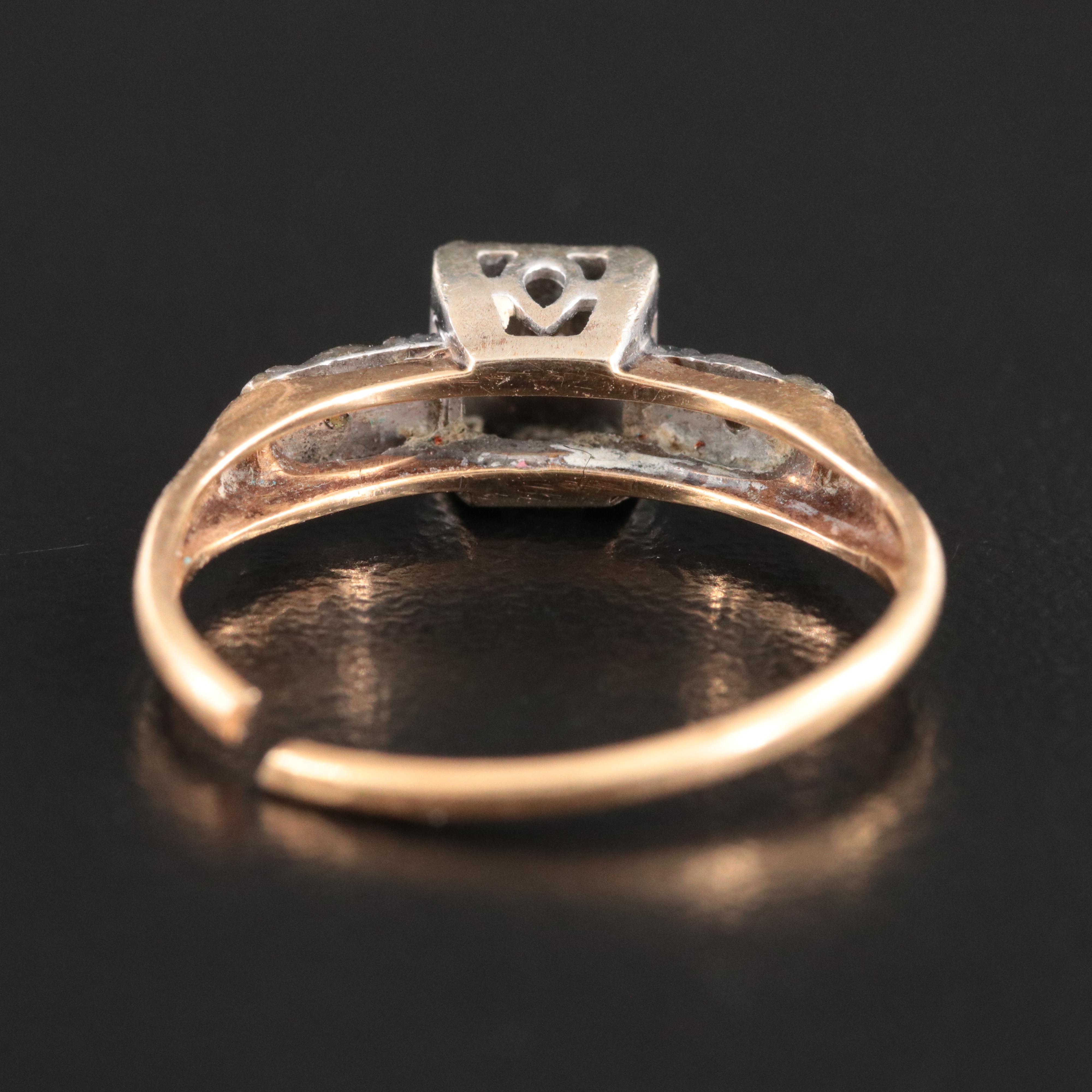 Vintage 14K 0.12 CTW Diamond Ring