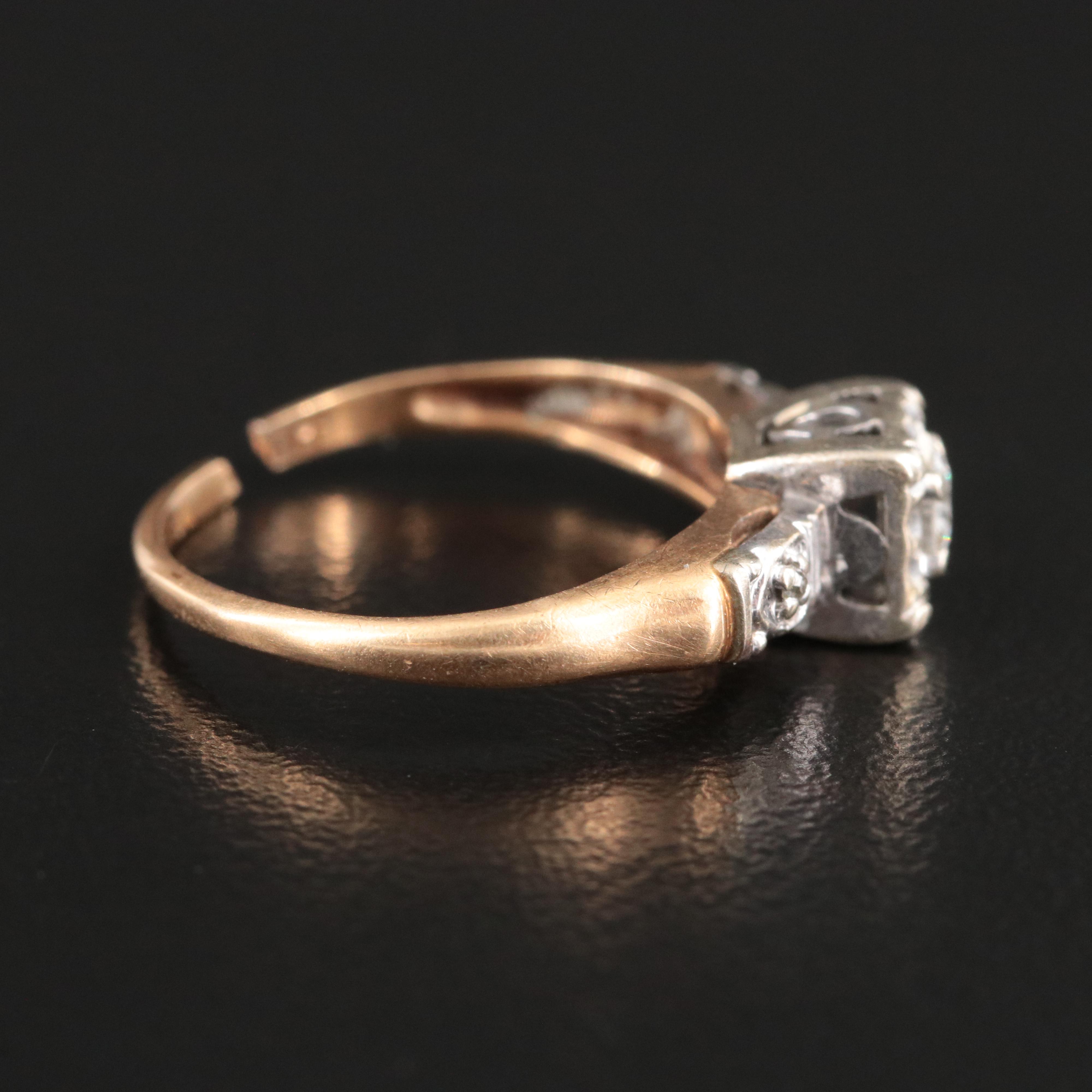 Vintage 14K 0.12 CTW Diamond Ring