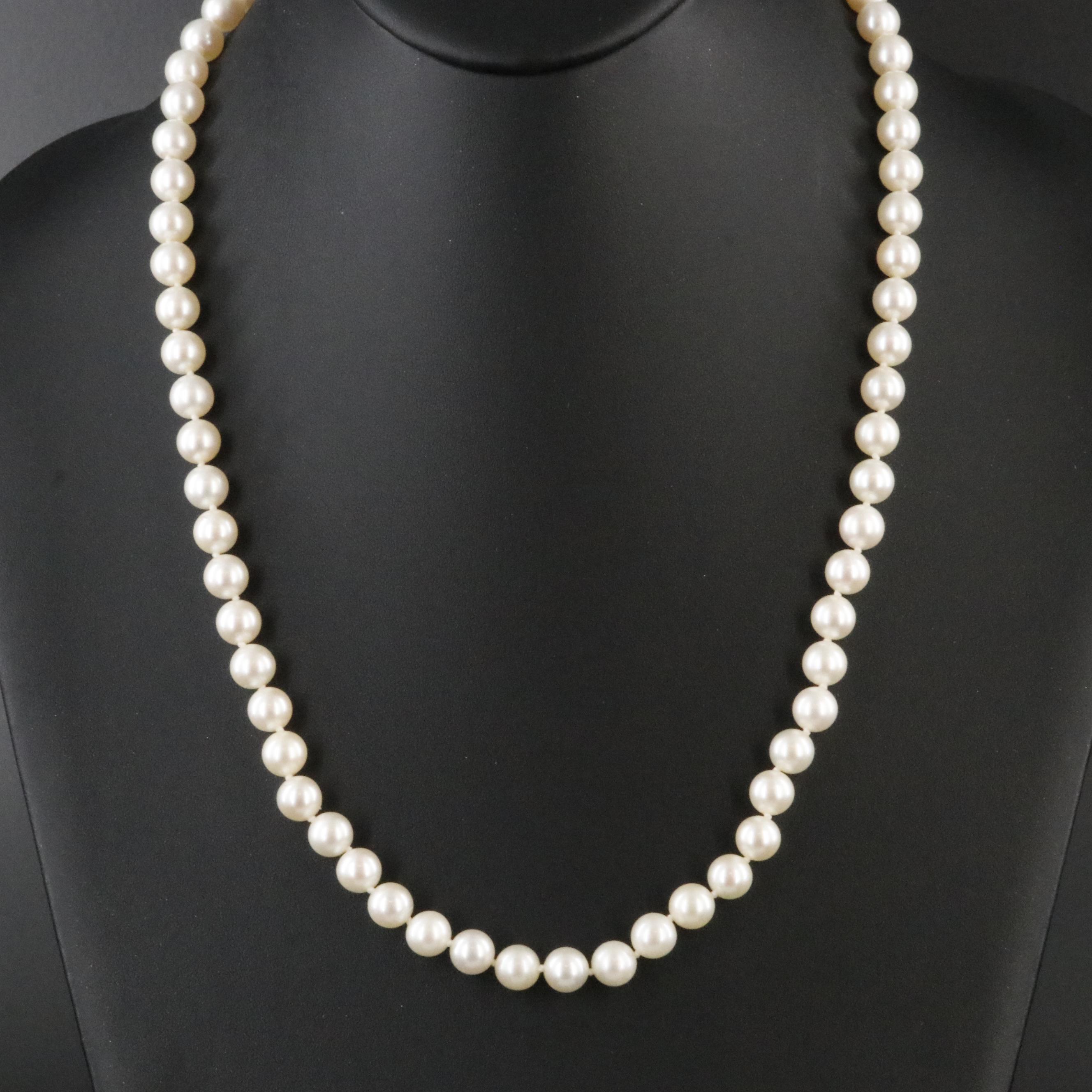 Pearl Necklace with Sterling Clasp