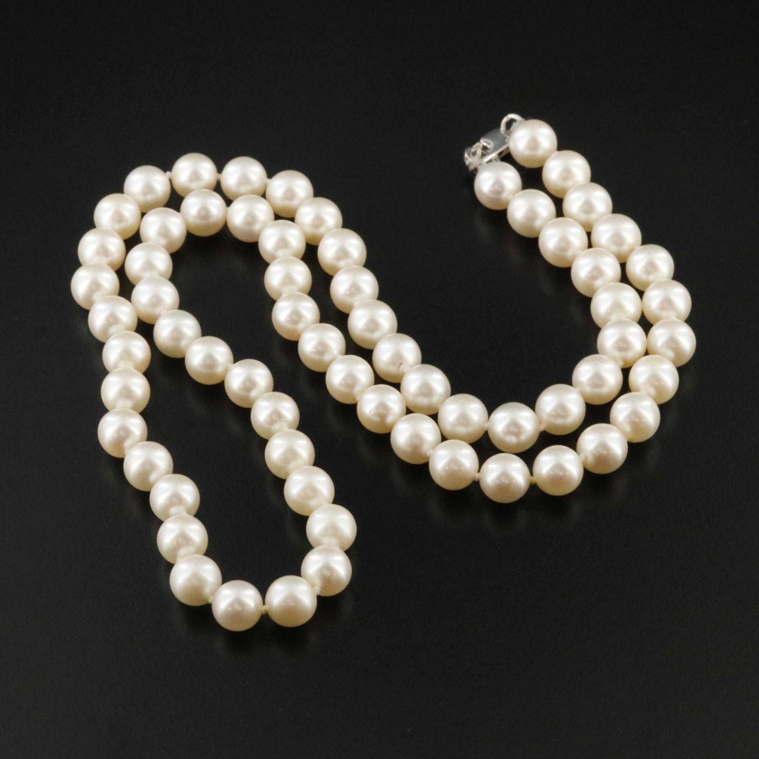 Pearl Necklace with Sterling Clasp