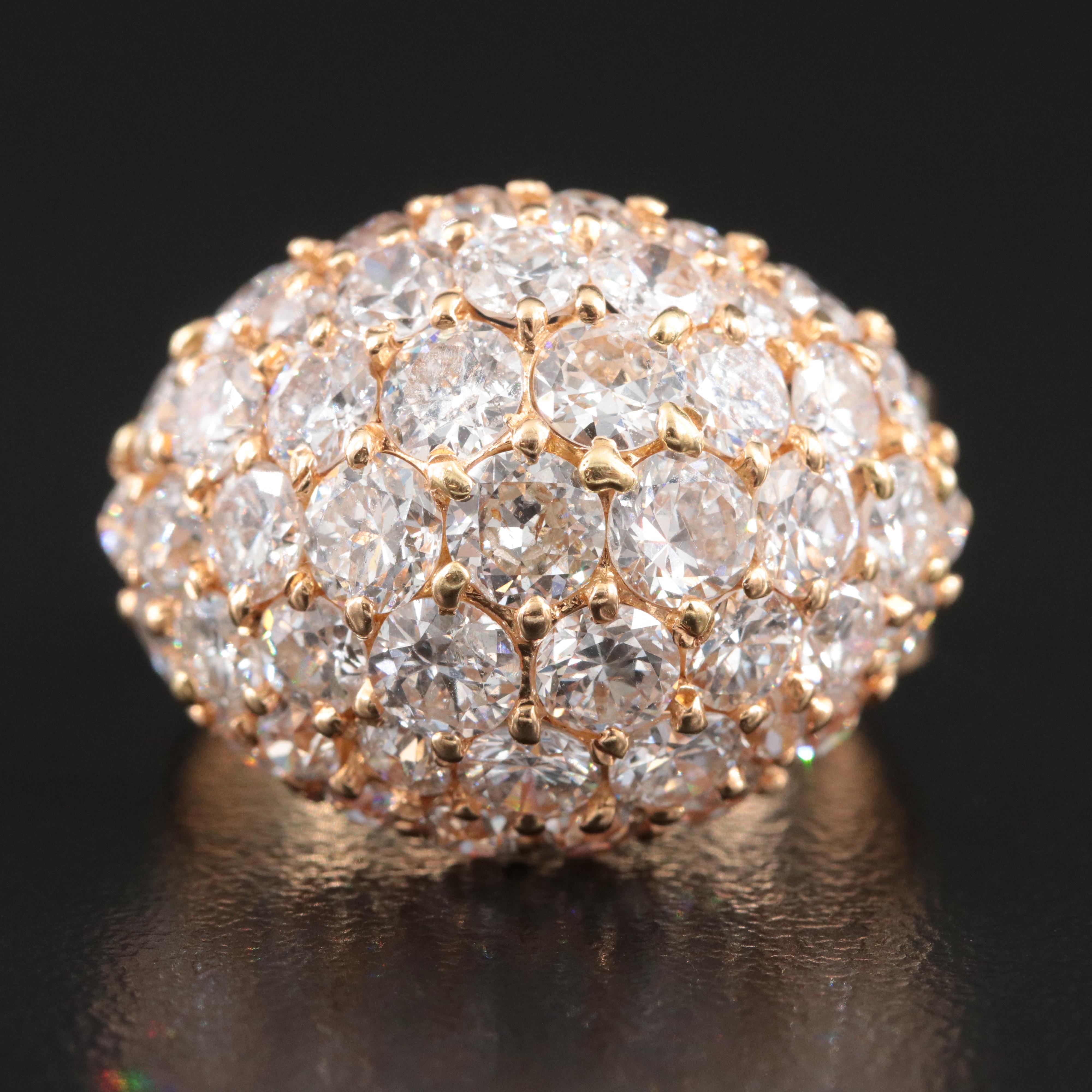 18K 6.58 CTW Pavé Diamond Dome Ring