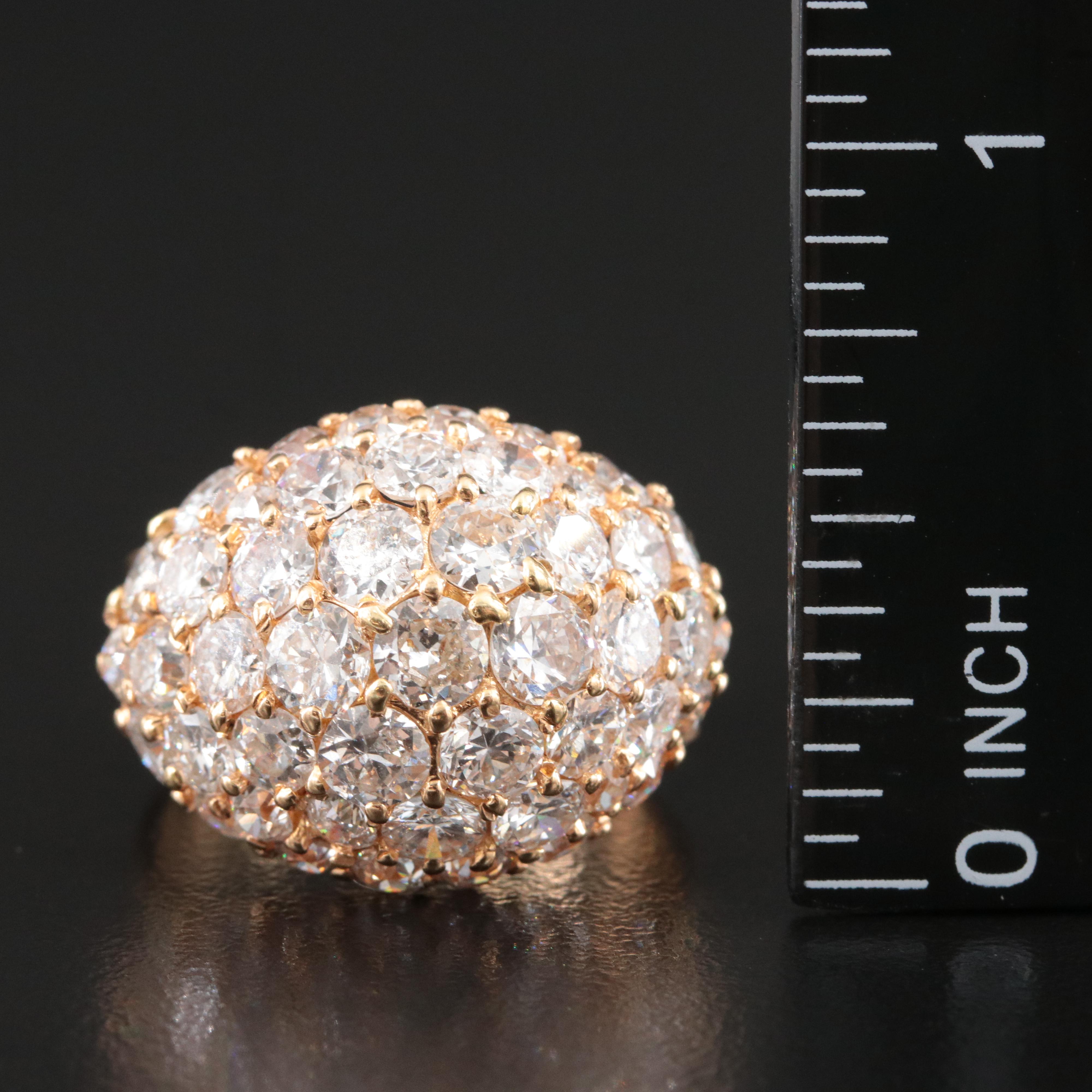 18K 6.58 CTW Pavé Diamond Dome Ring