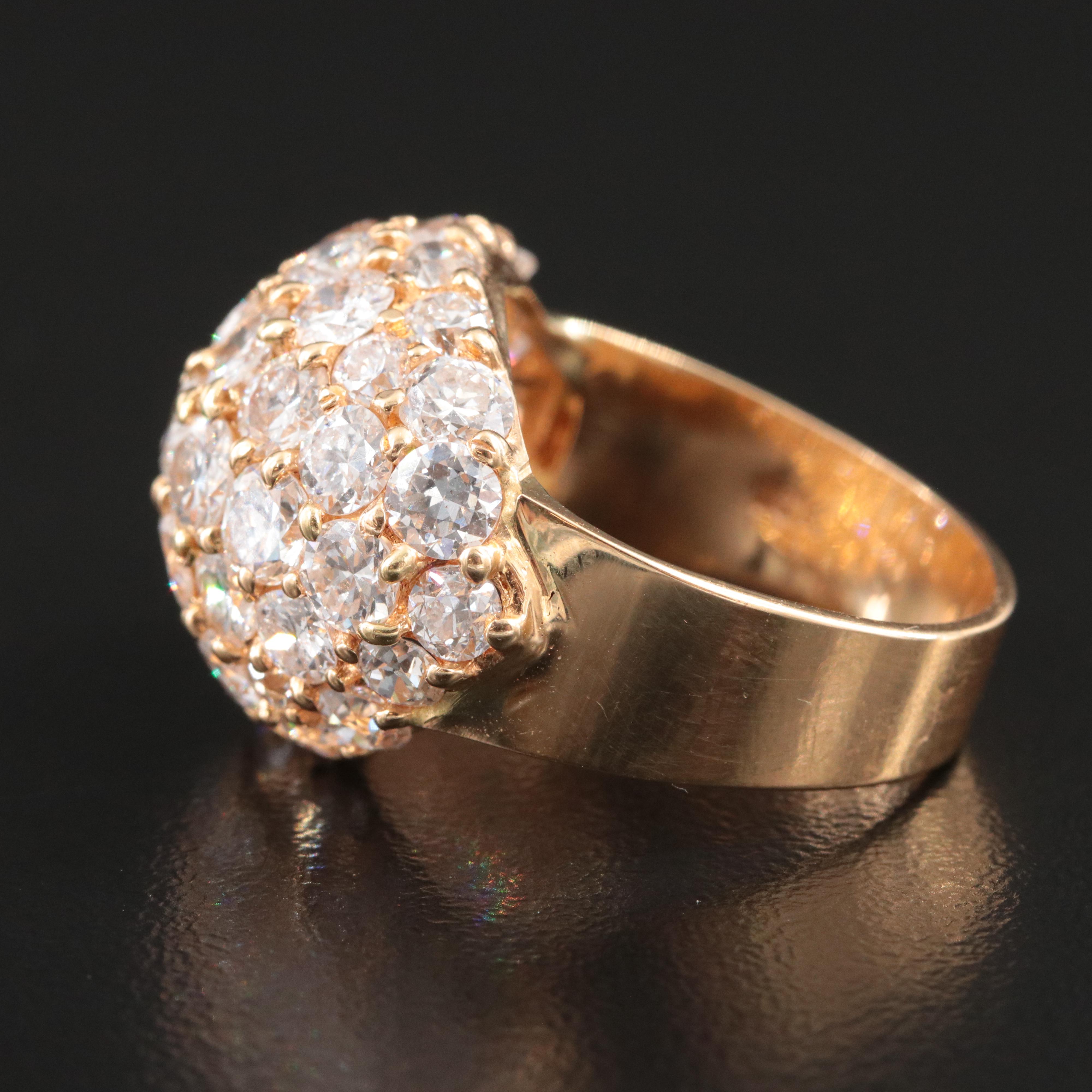 18K 6.58 CTW Pavé Diamond Dome Ring