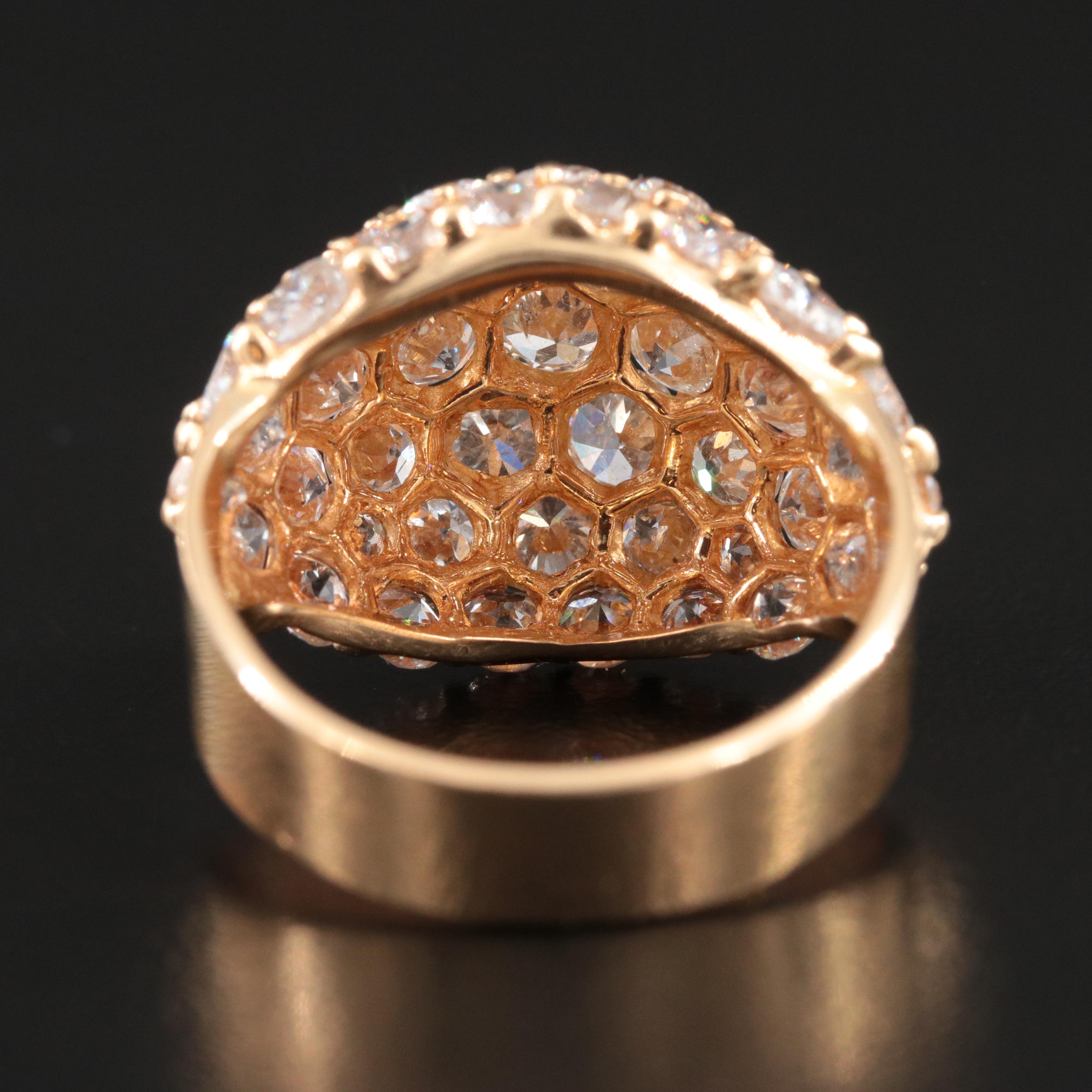 18K 6.58 CTW Pavé Diamond Dome Ring