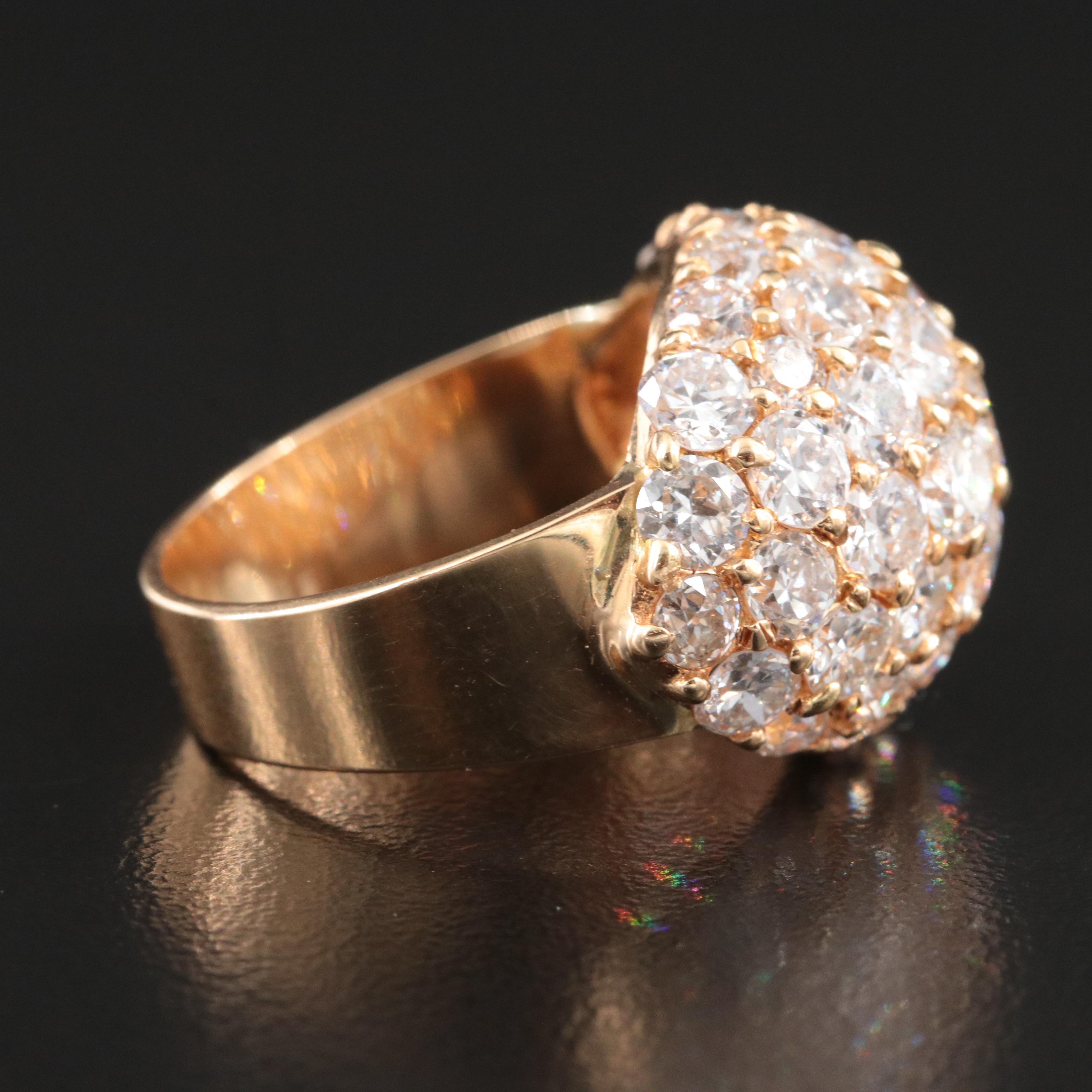 18K 6.58 CTW Pavé Diamond Dome Ring