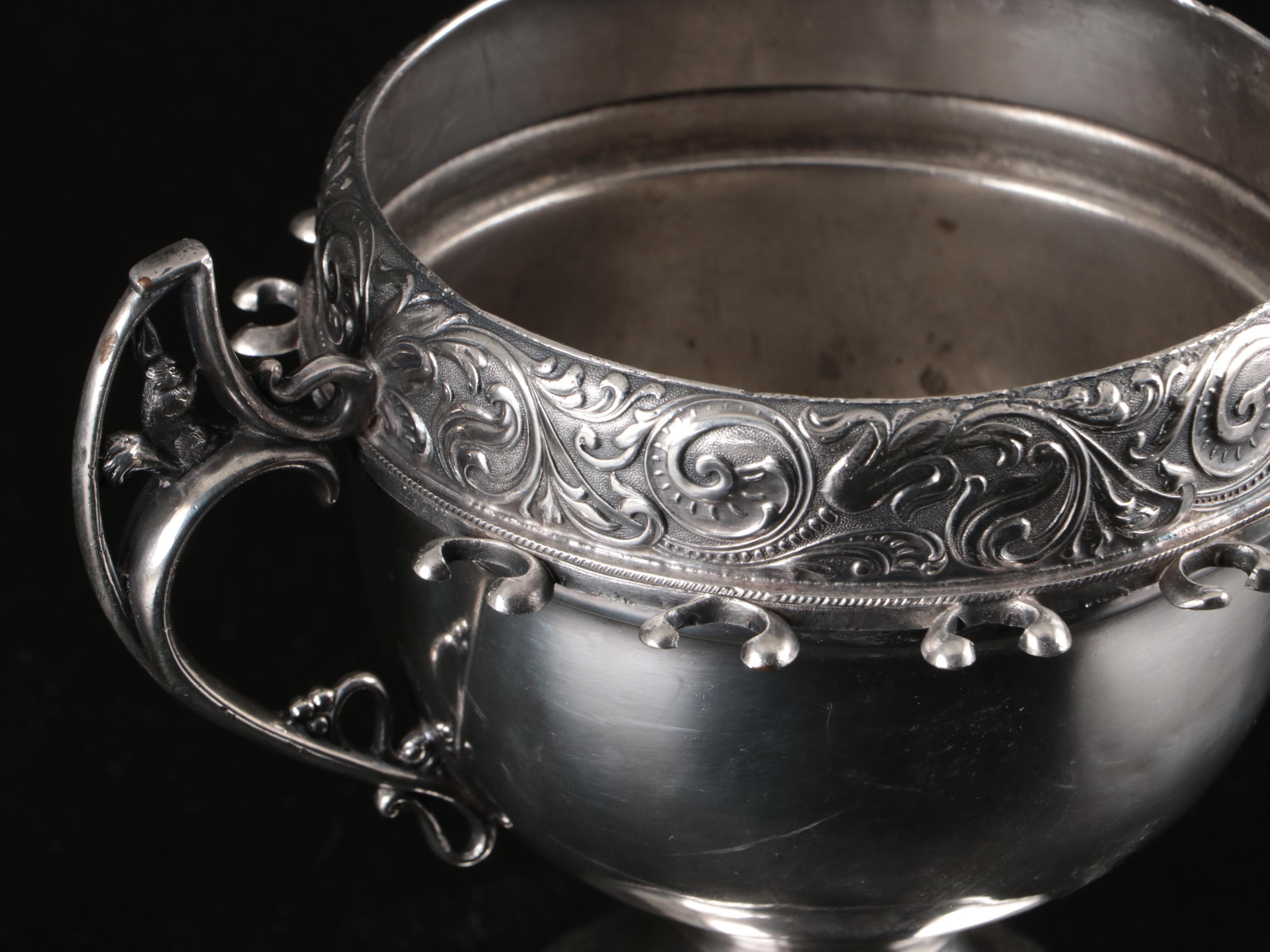 Silver Plate Sugar Spooner with Sterling and Plate Souvenir Spoons