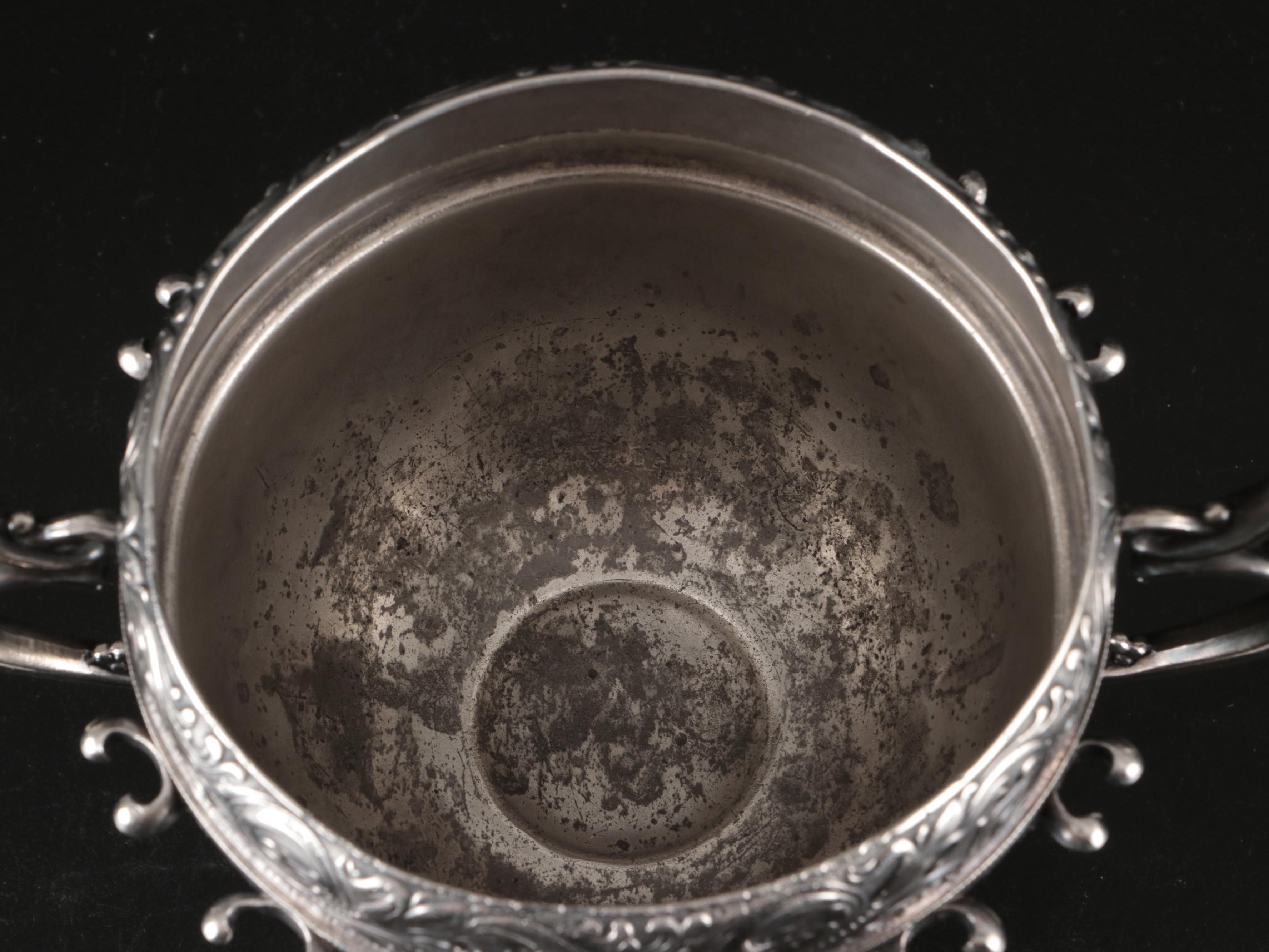 Silver Plate Sugar Spooner with Sterling and Plate Souvenir Spoons