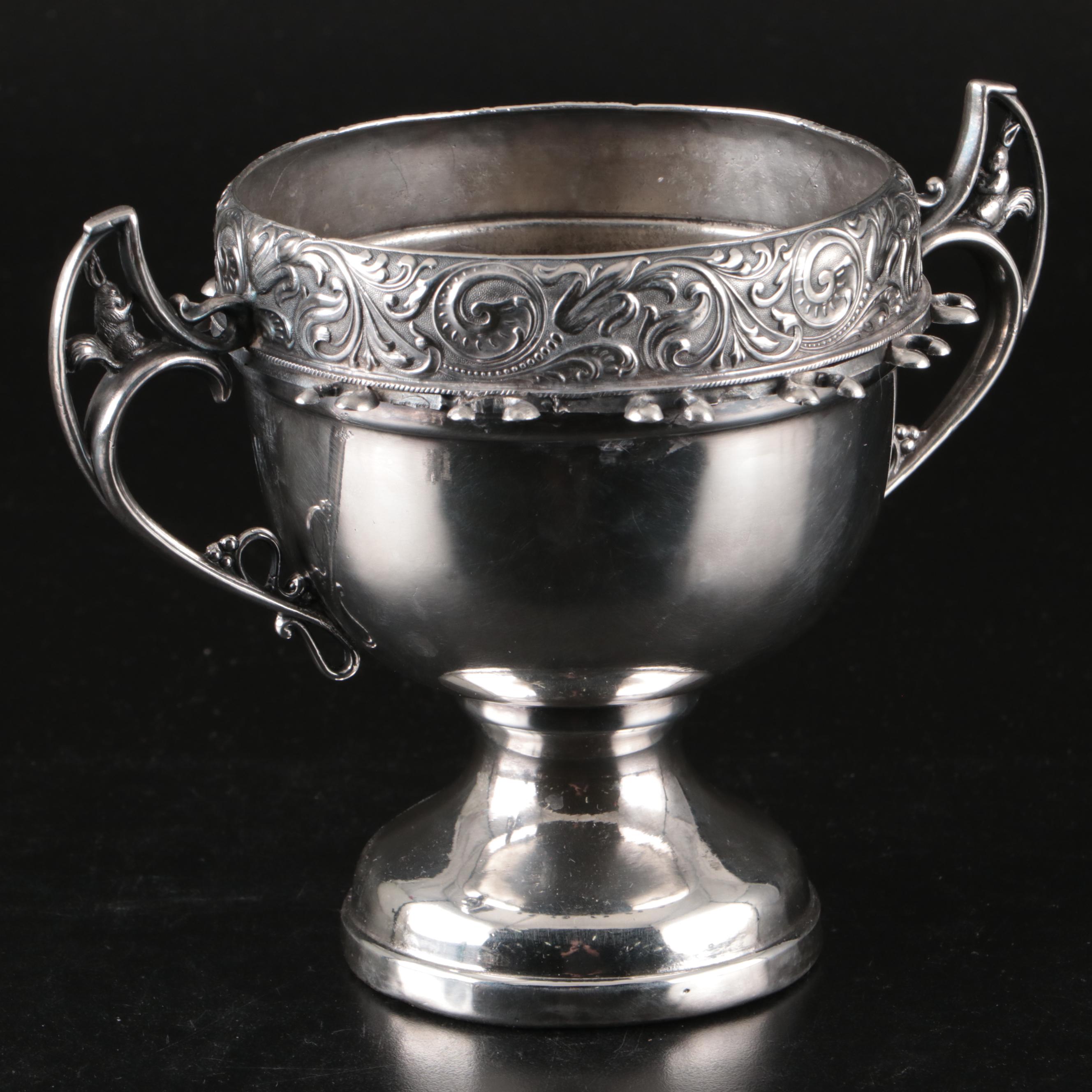 Silver Plate Sugar Spooner with Sterling and Plate Souvenir Spoons