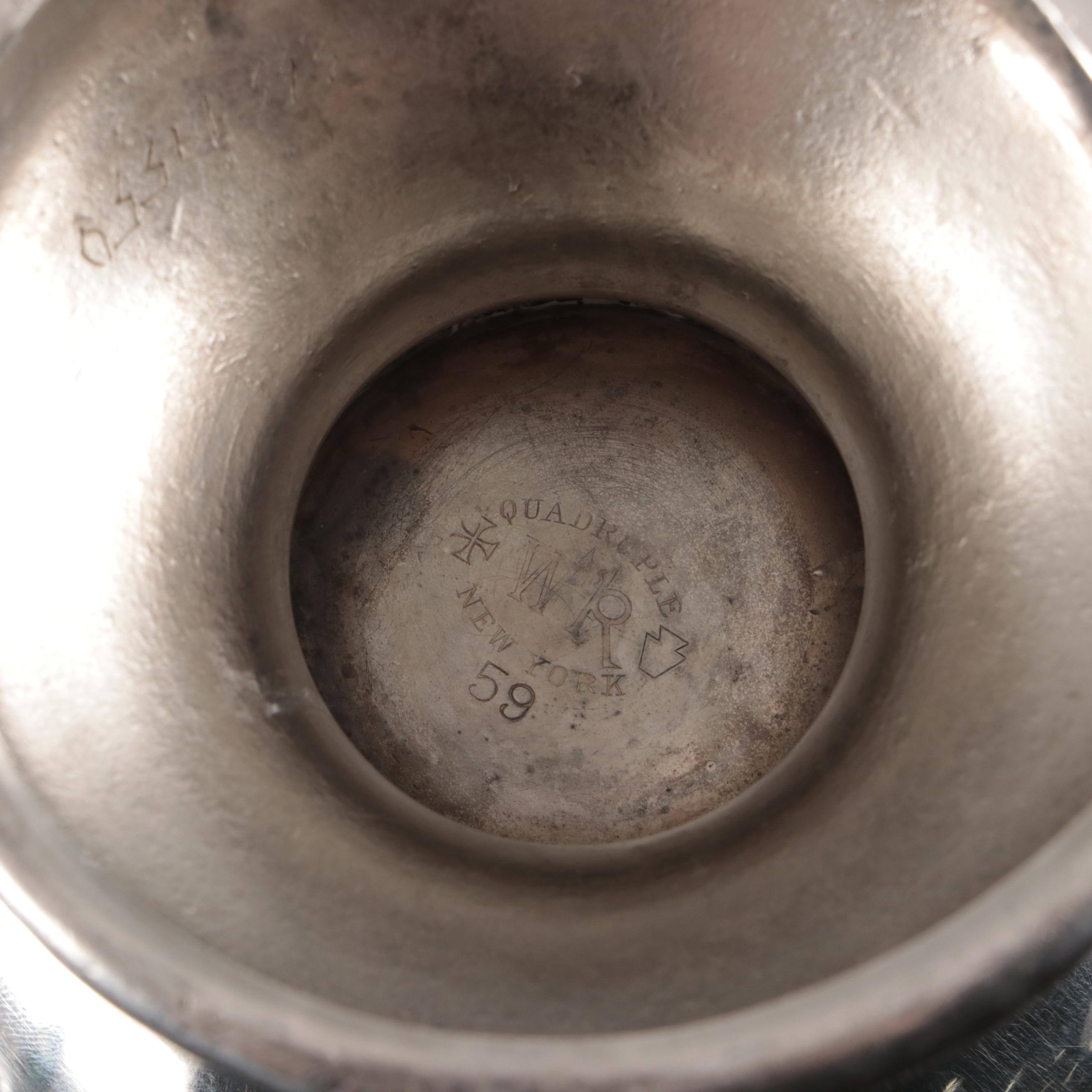 Silver Plate Sugar Spooner with Sterling and Plate Souvenir Spoons