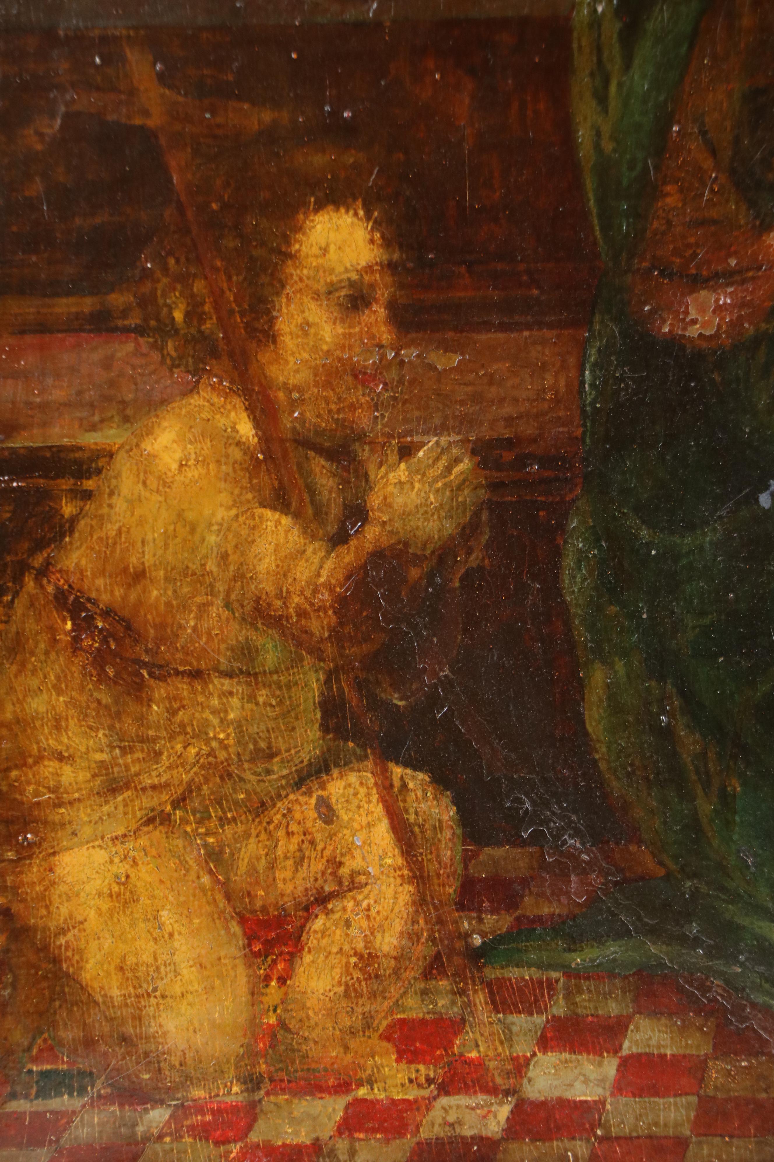 Religious Oil Painting of Madonna and Child with Saint John the Baptist