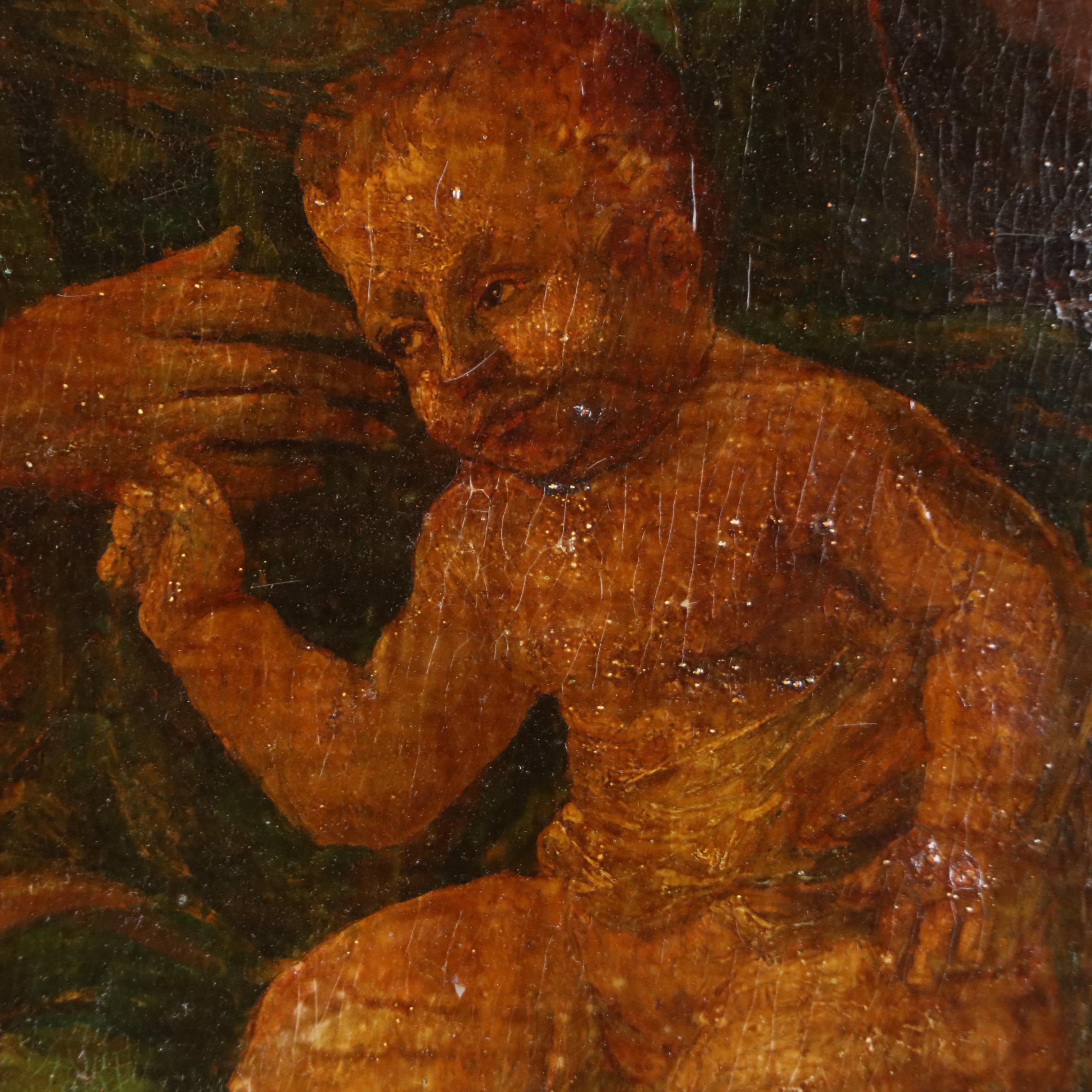 Religious Oil Painting of Madonna and Child with Saint John the Baptist