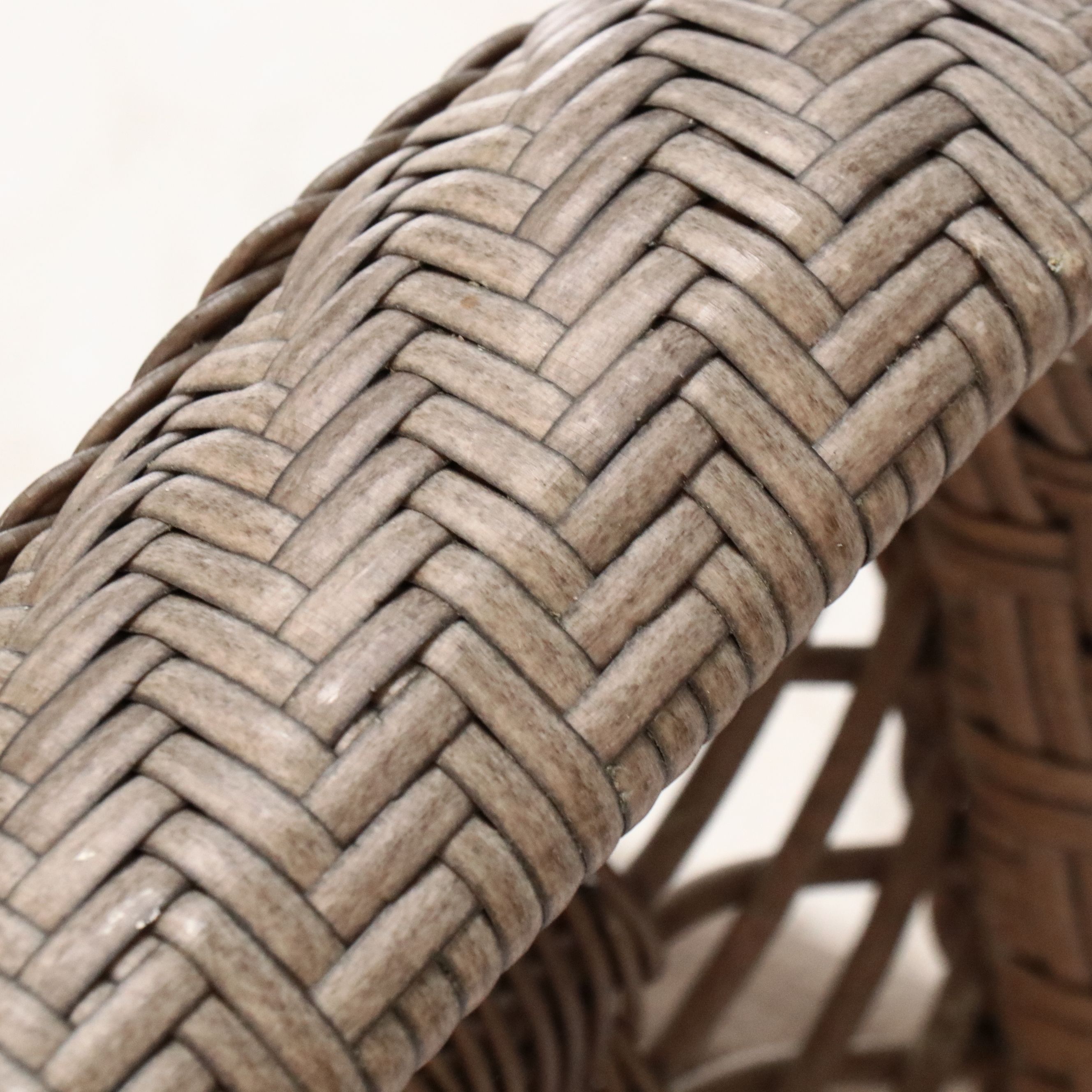 Resin Wicker Patio Settee with Upholstered Cushion