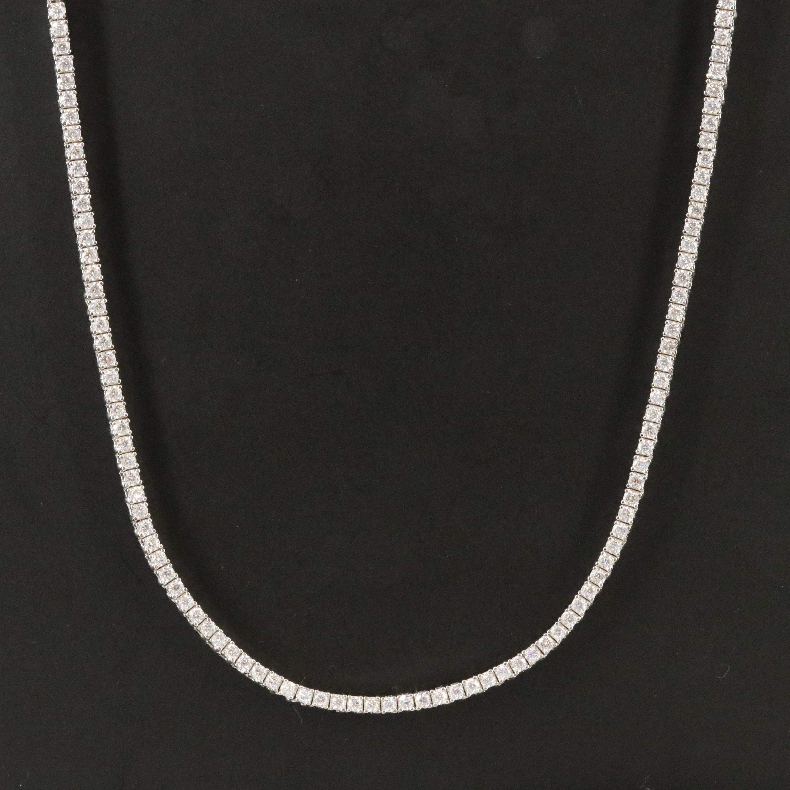 Sterling Moissanite Rivière Necklace