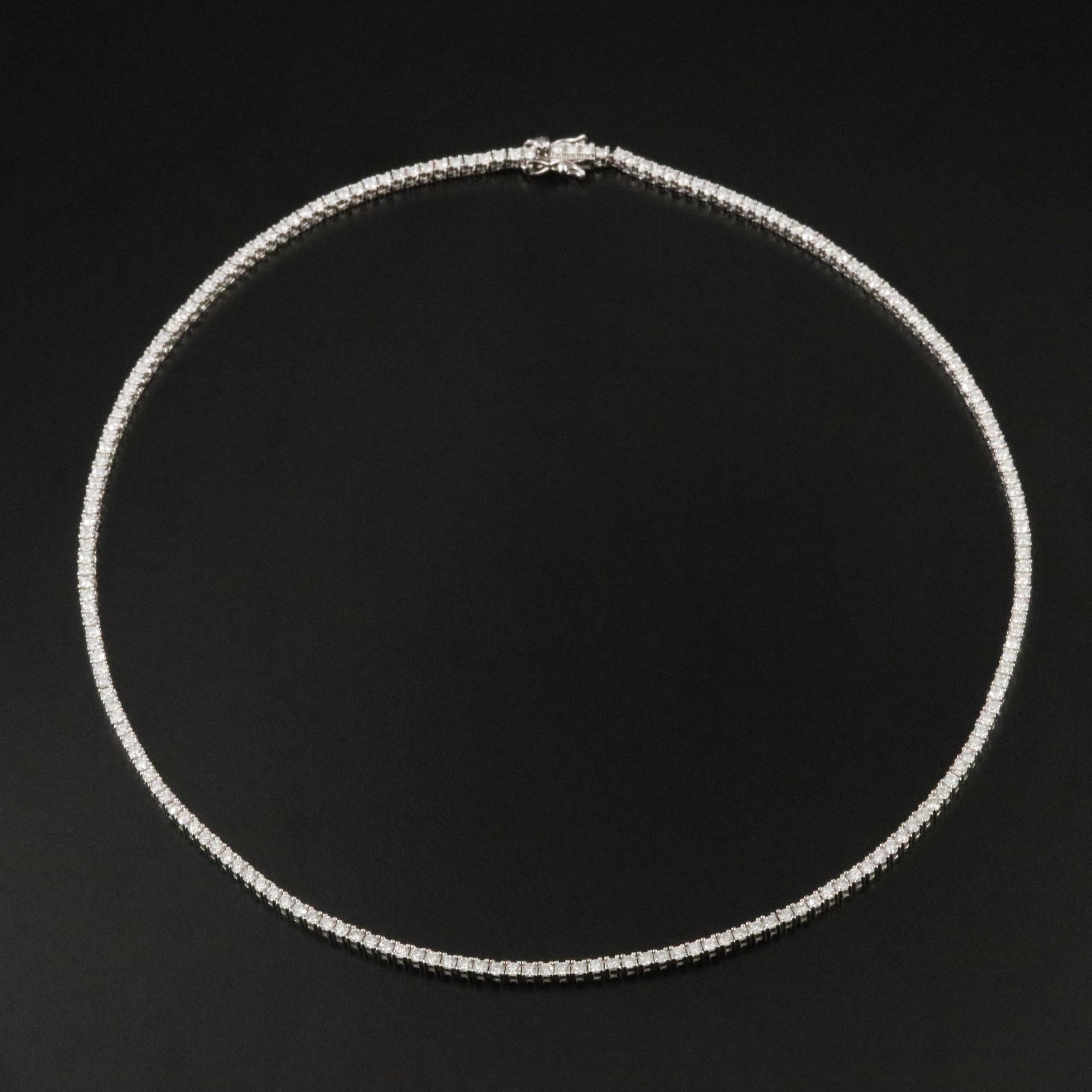Sterling Moissanite Rivière Necklace