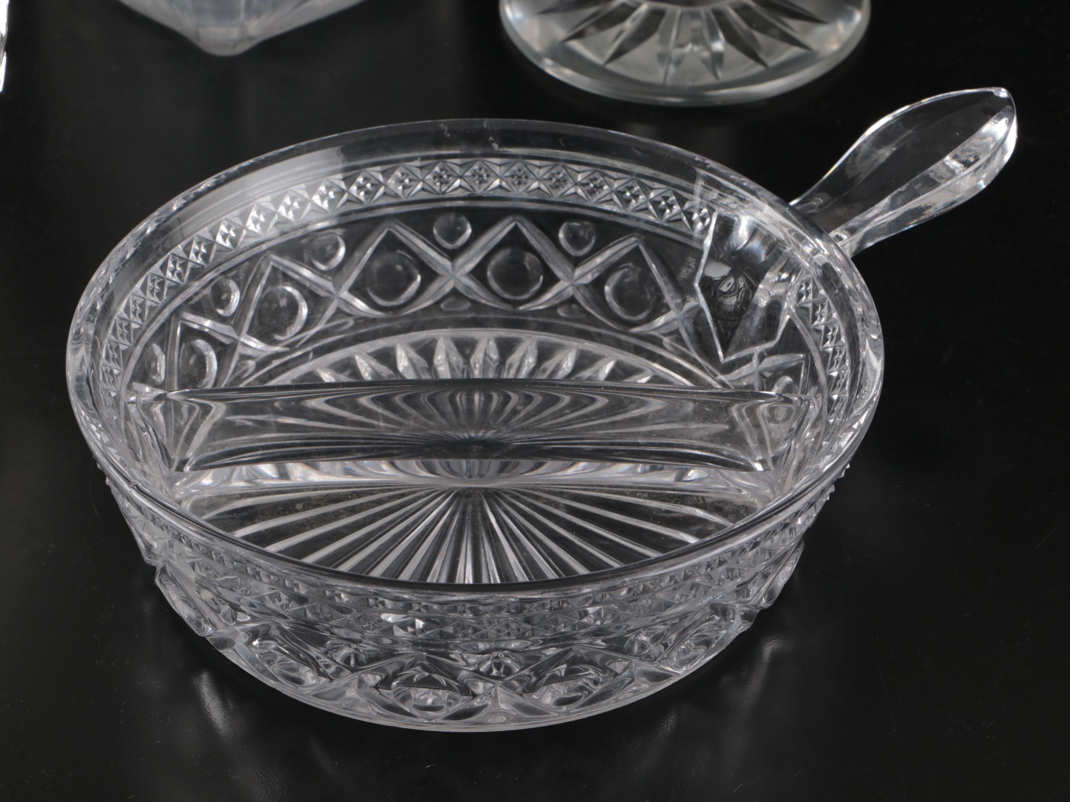 American Brilliant Cut Trumpet Vase, Bowls and Other Glass Serveware