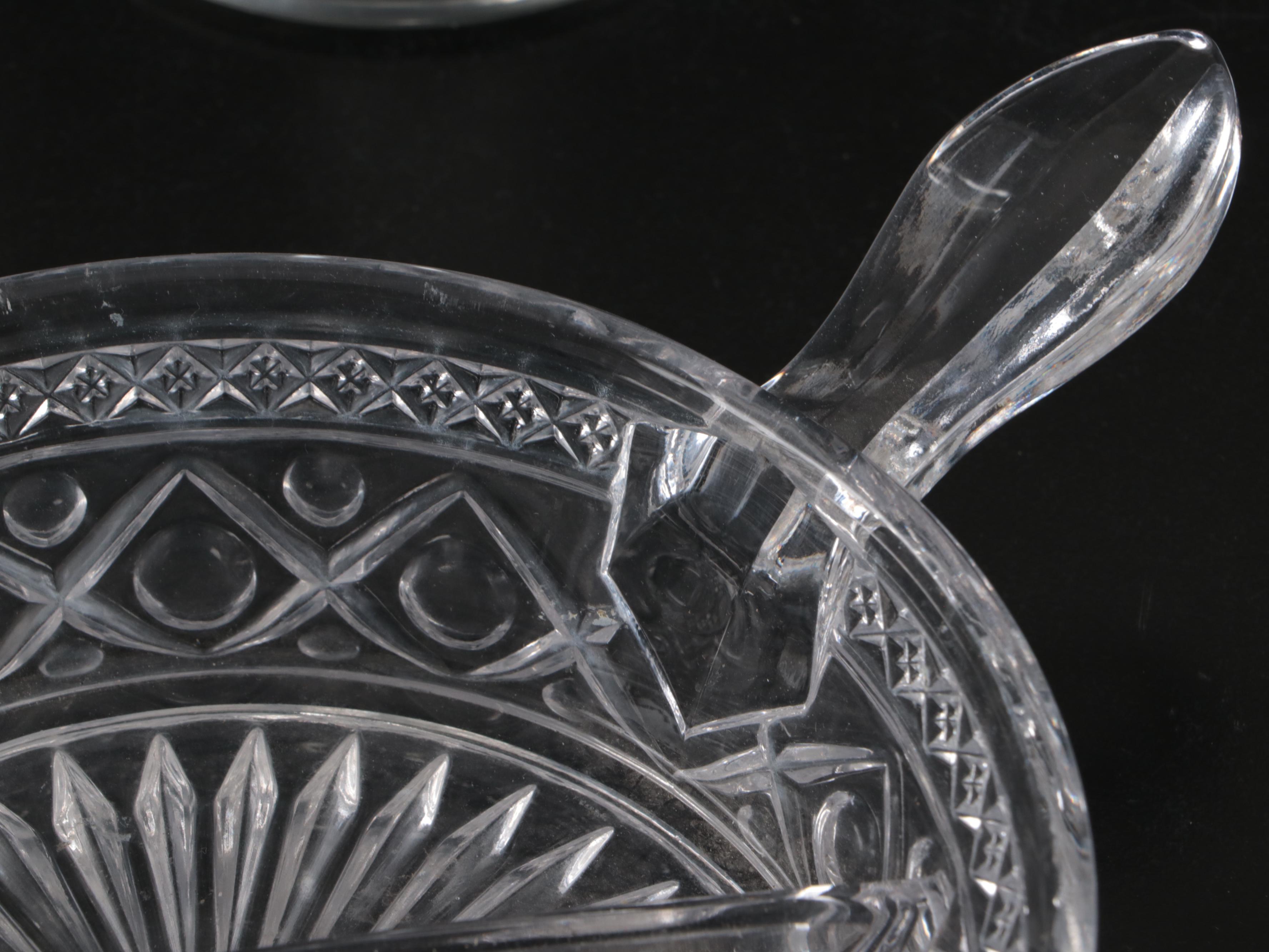 American Brilliant Cut Trumpet Vase, Bowls and Other Glass Serveware