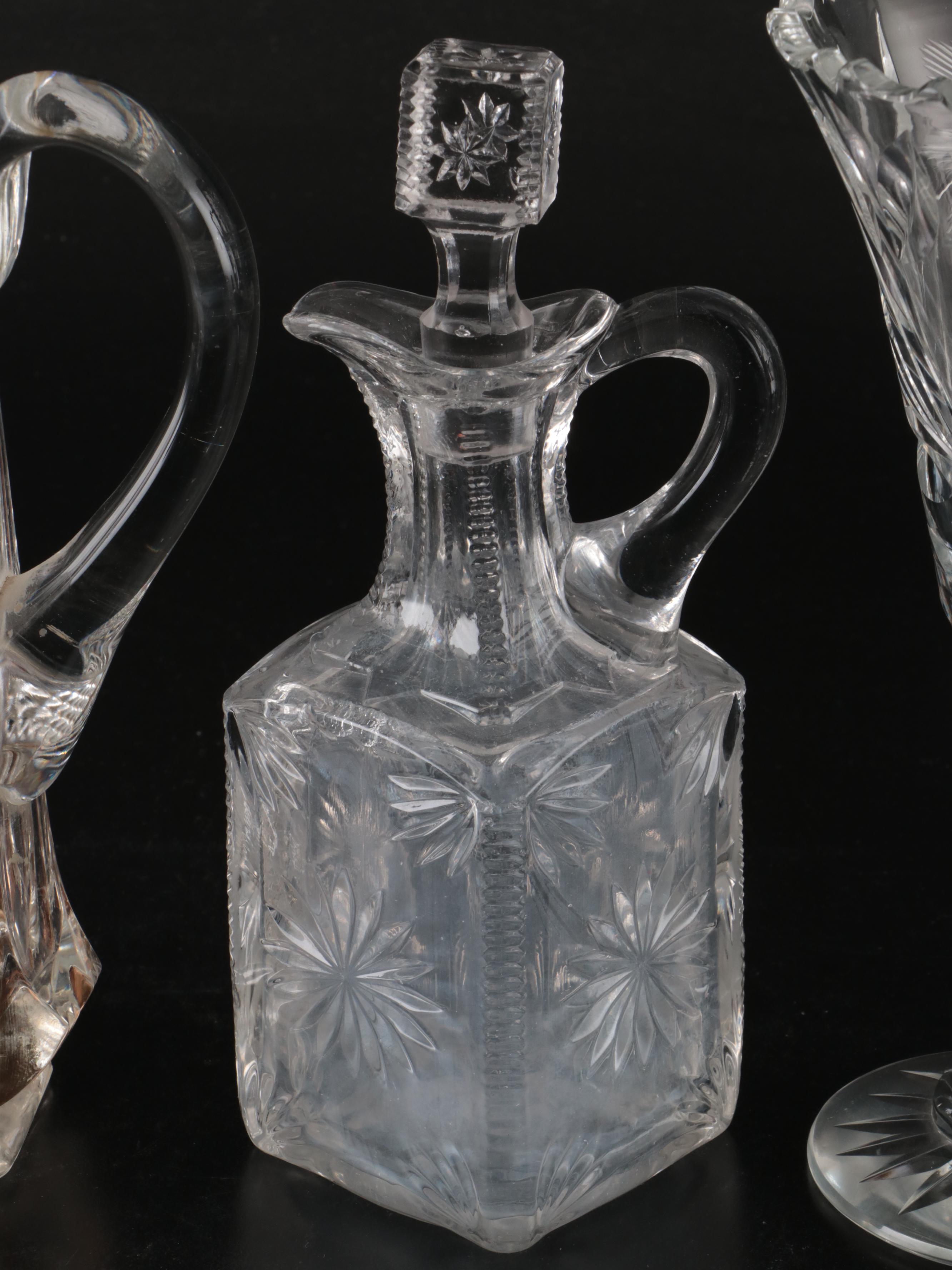 American Brilliant Cut Trumpet Vase, Bowls and Other Glass Serveware