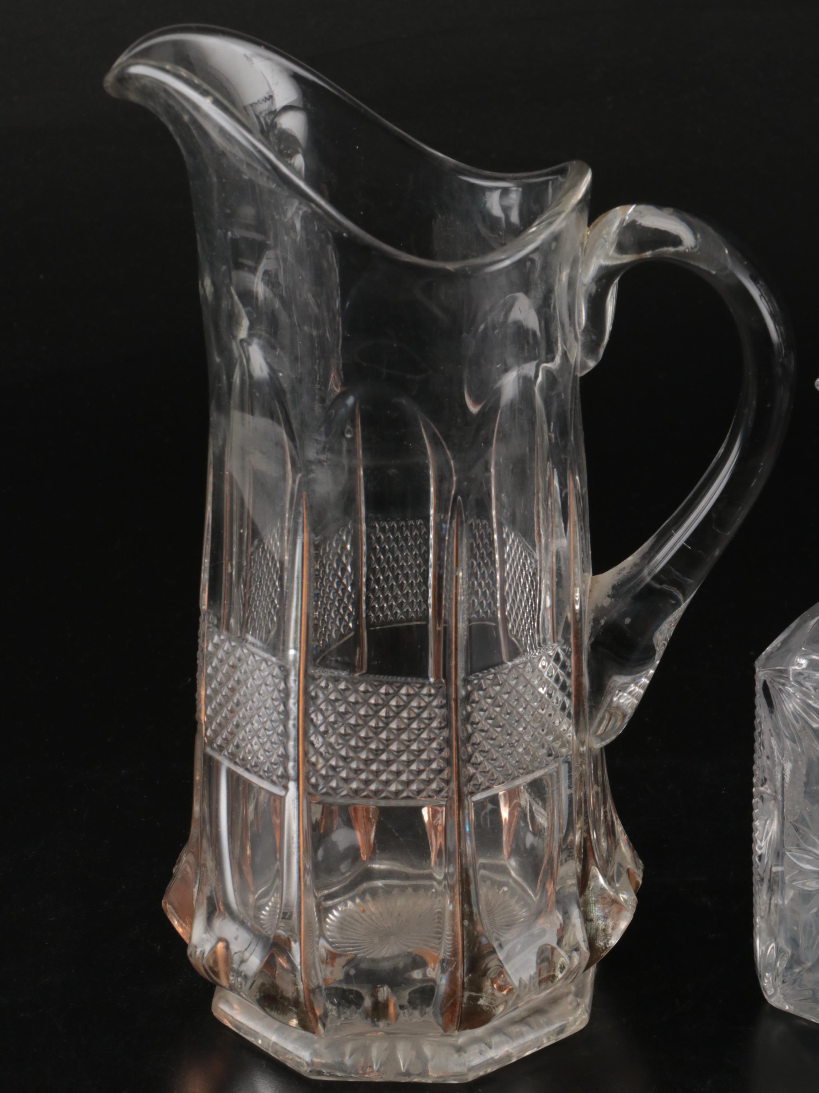 American Brilliant Cut Trumpet Vase, Bowls and Other Glass Serveware