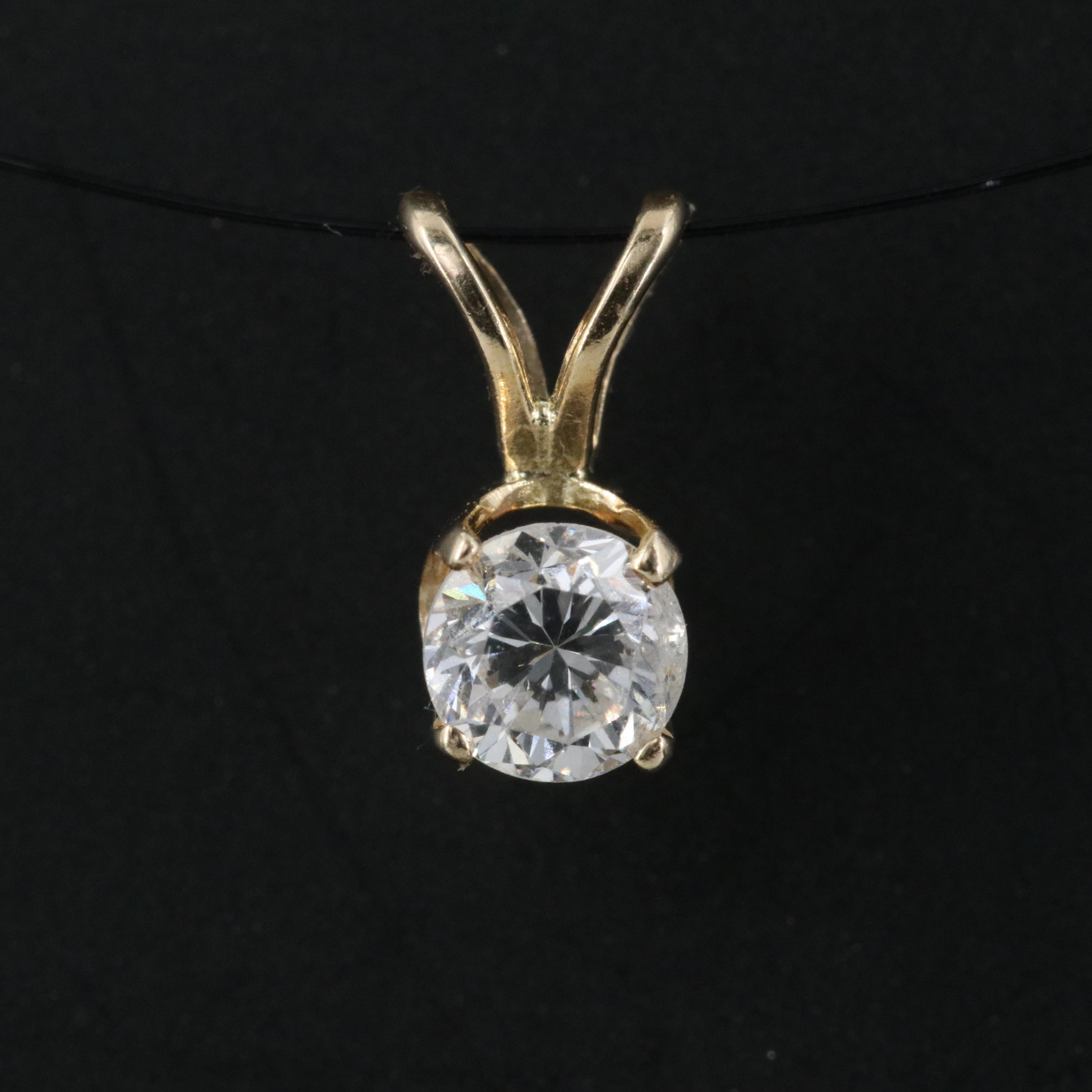 14K 0.31 CT Diamond Solitaire Pendant