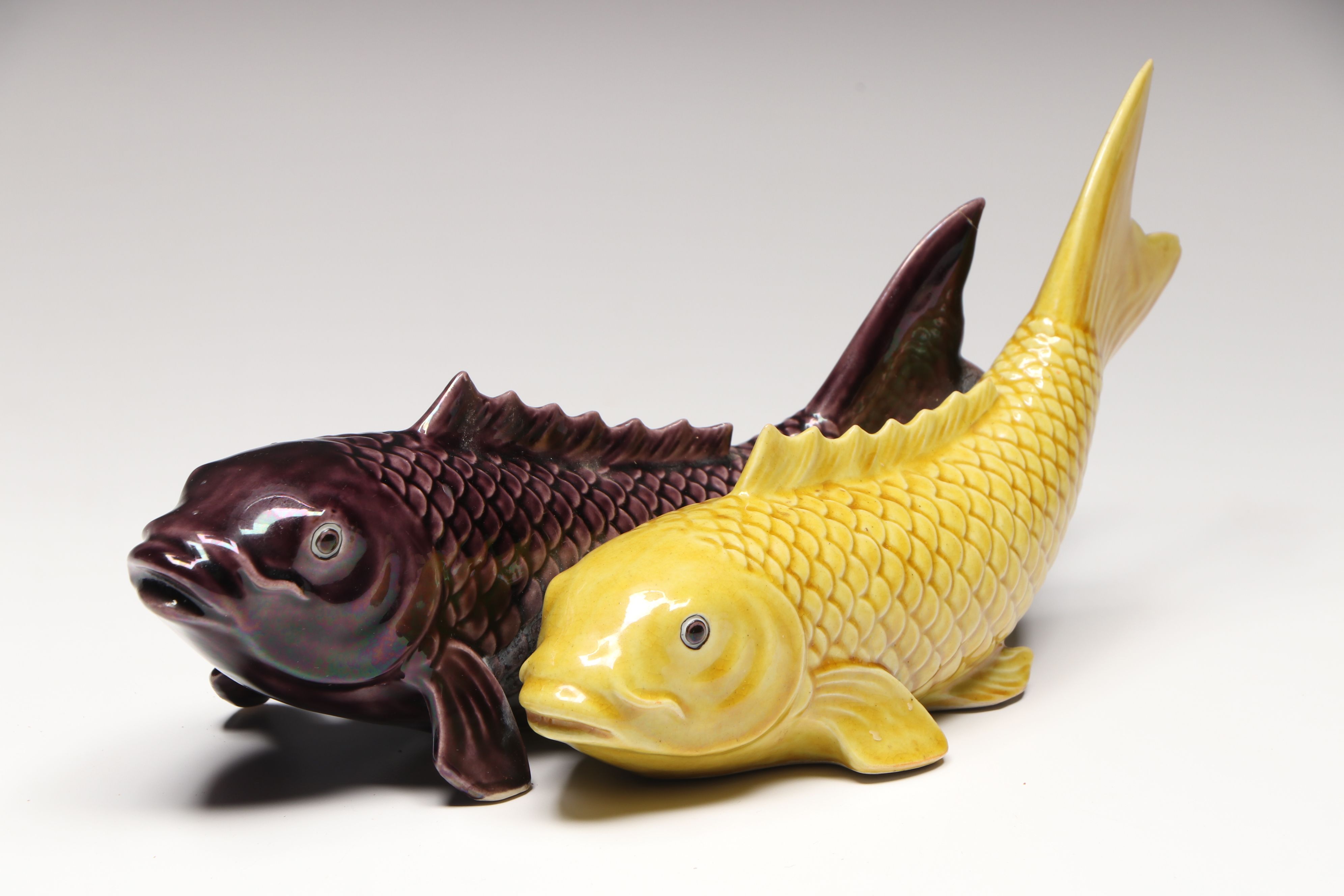 Japanese Kutani Ware Koi Fish with Shakers and Bowls