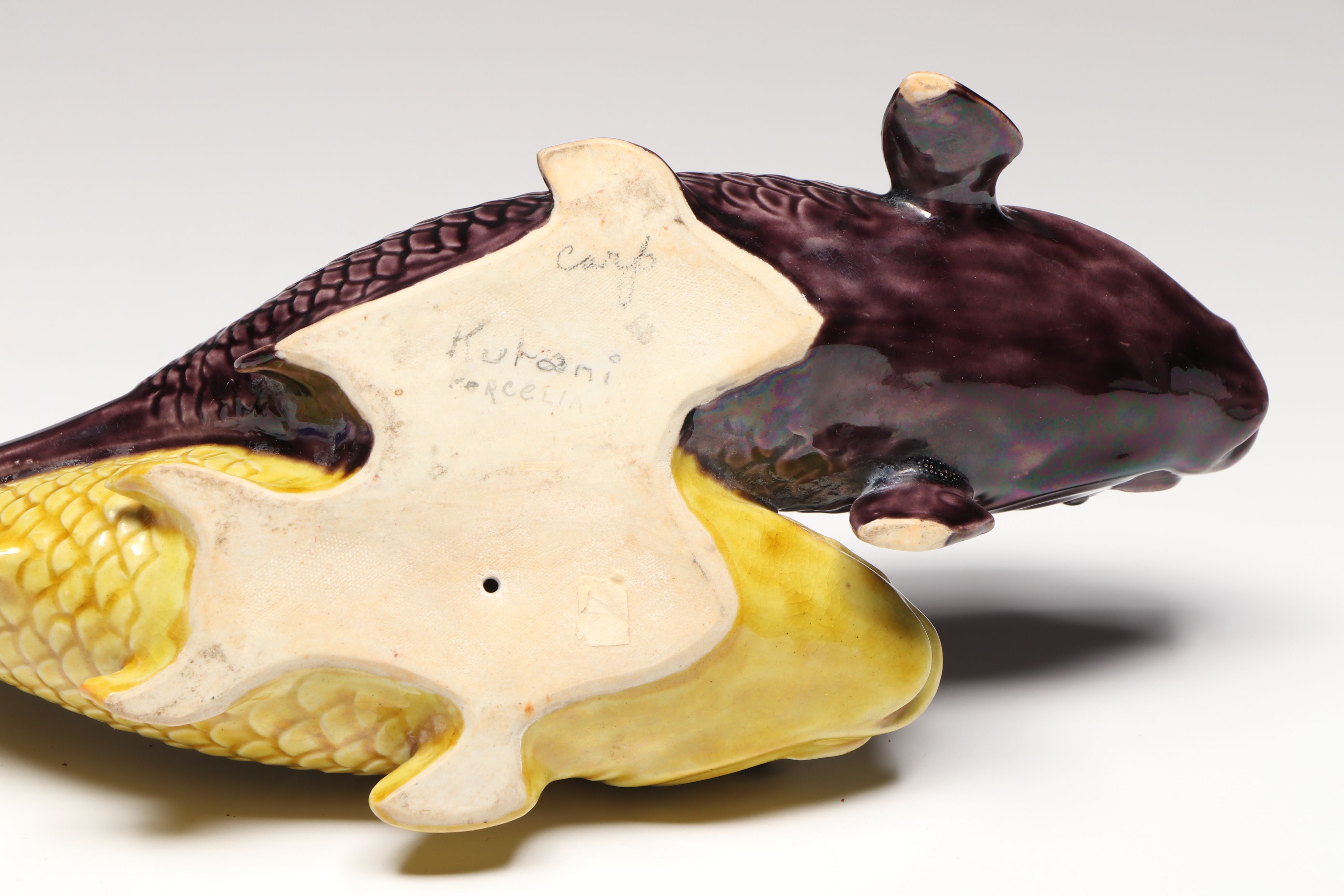 Japanese Kutani Ware Koi Fish with Shakers and Bowls