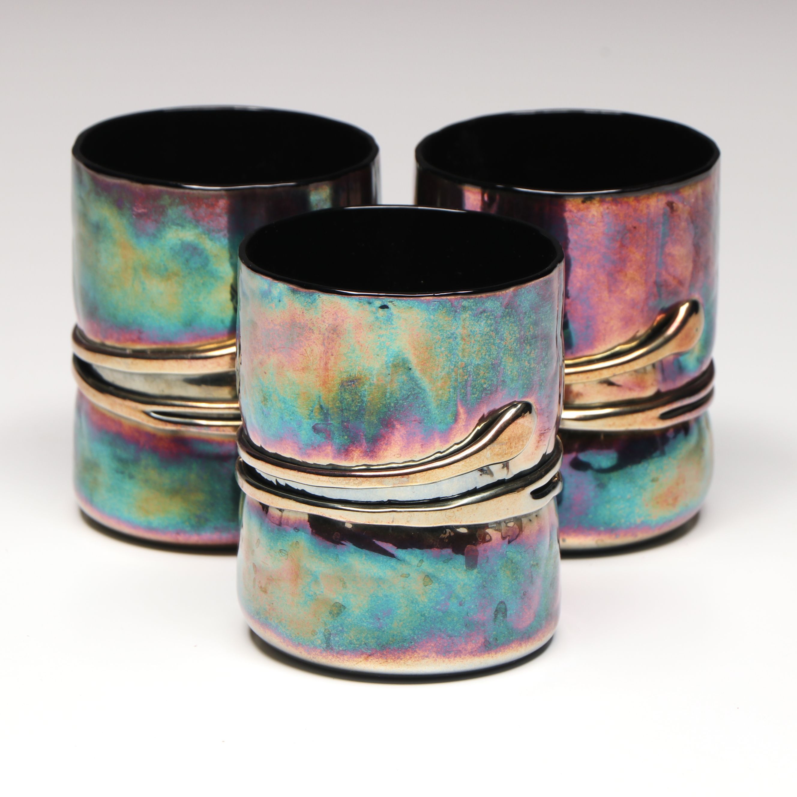 Esteban Prieto Iridescent Art Glass Tumblers