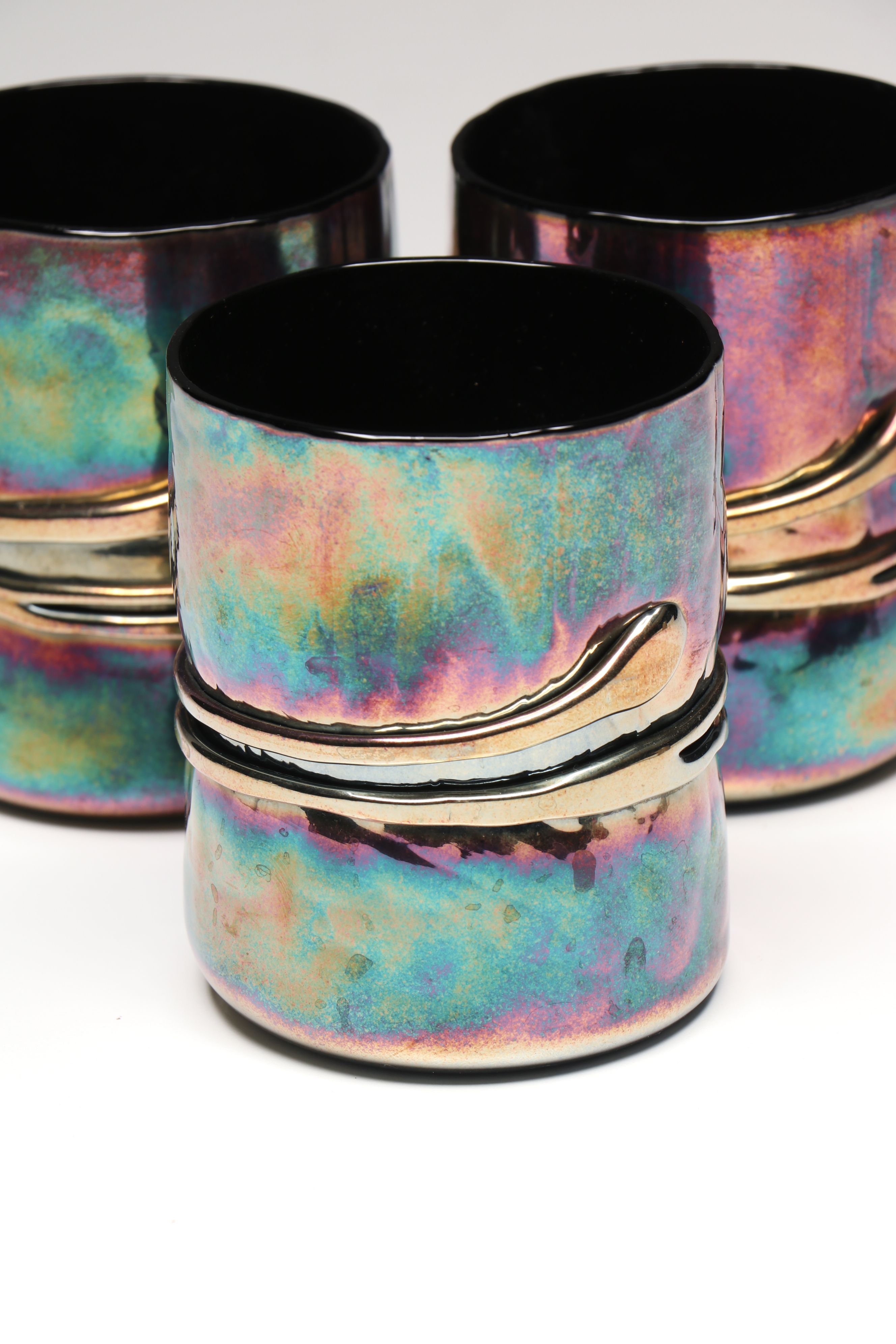 Esteban Prieto Iridescent Art Glass Tumblers