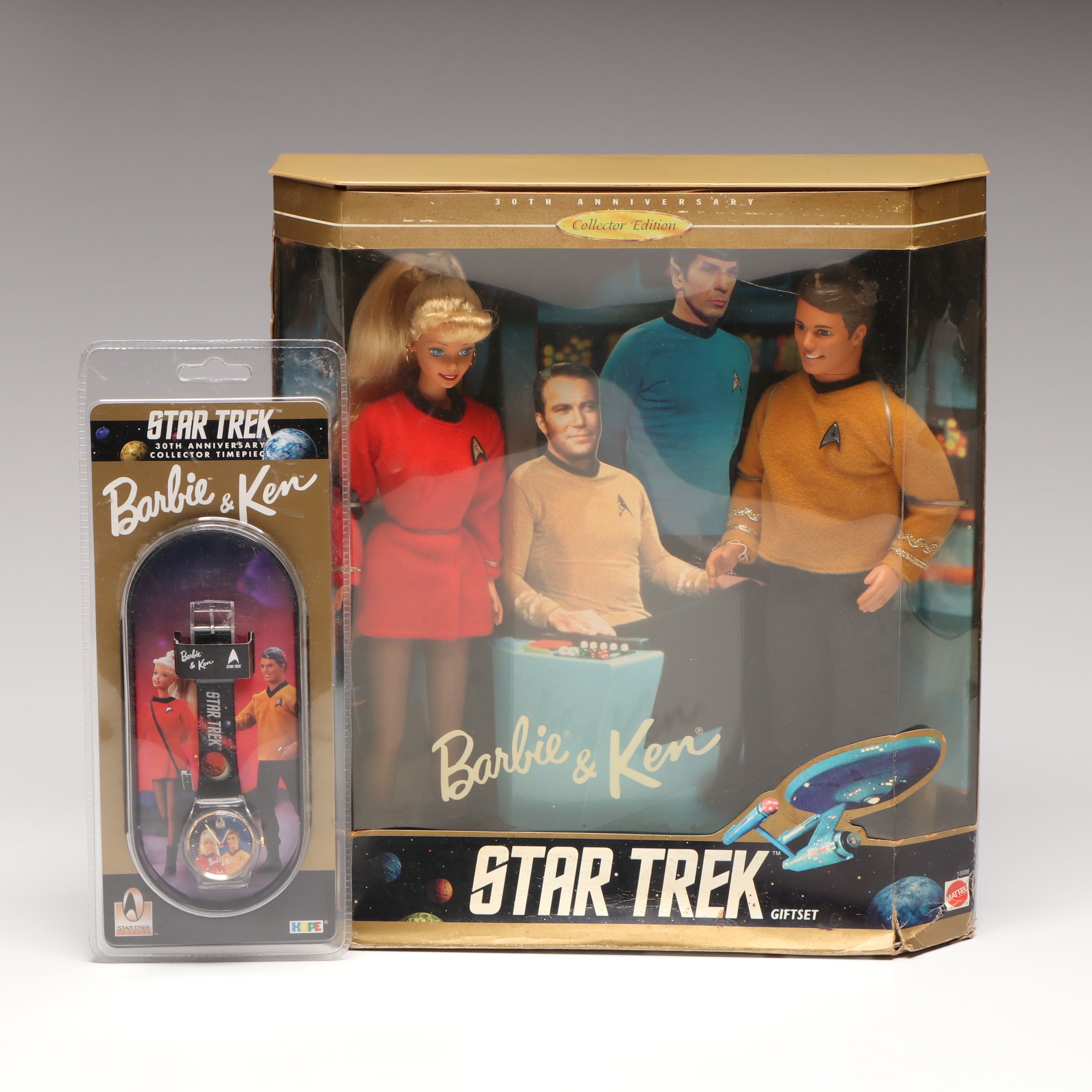 Barbie and Ken "Star Trek" Gift Set Dolls and Collector Timepiece