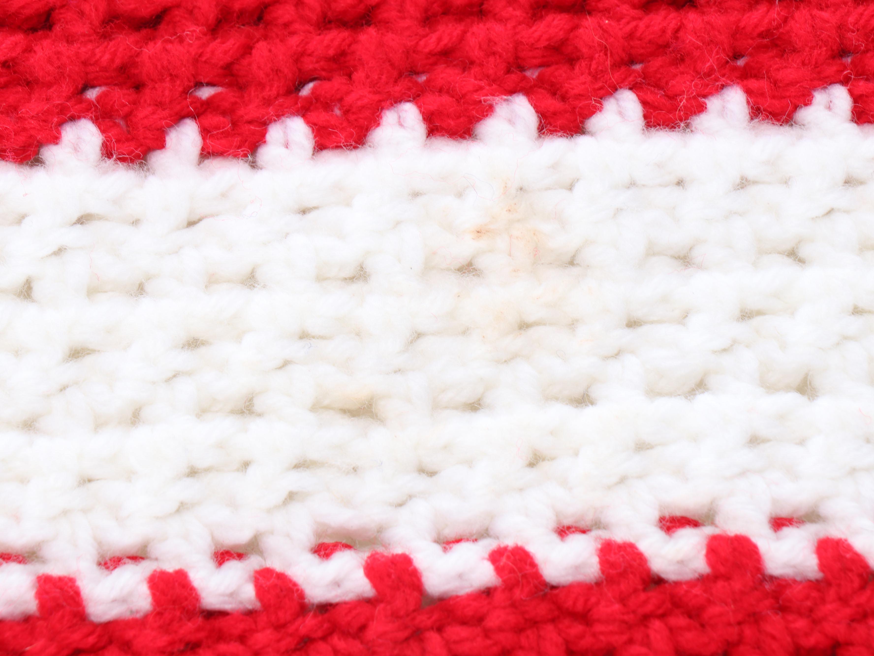 Handcrafted Crochet American Flag Throw Blanket with Stick Flags and Décor