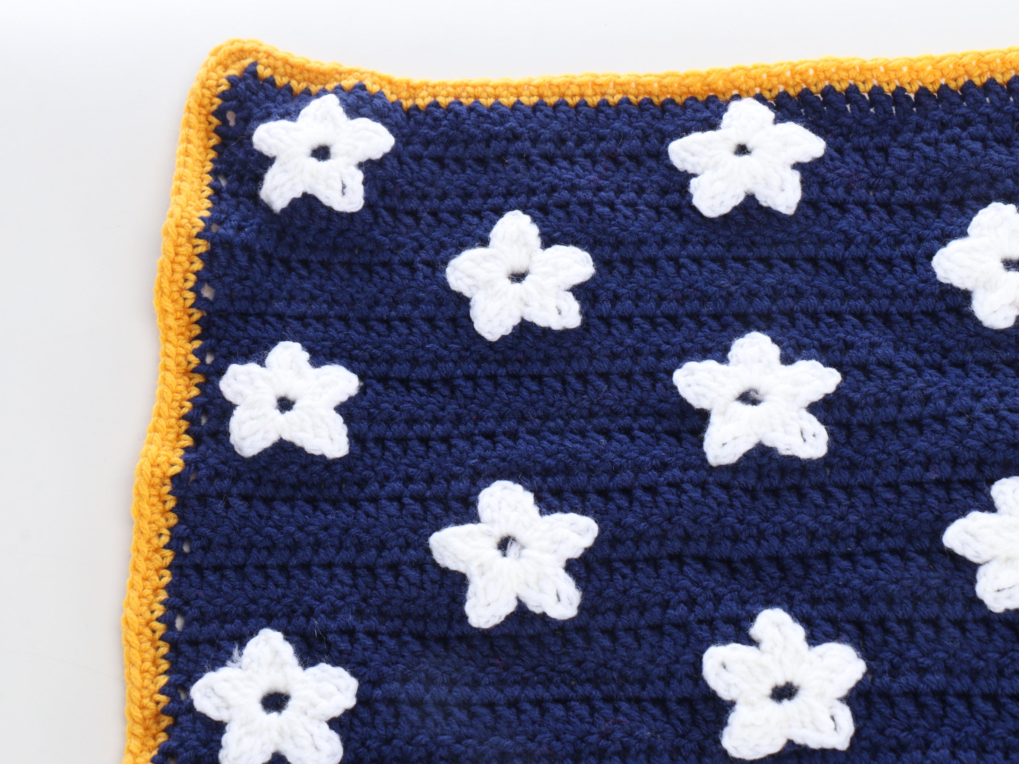 Handcrafted Crochet American Flag Throw Blanket with Stick Flags and Décor