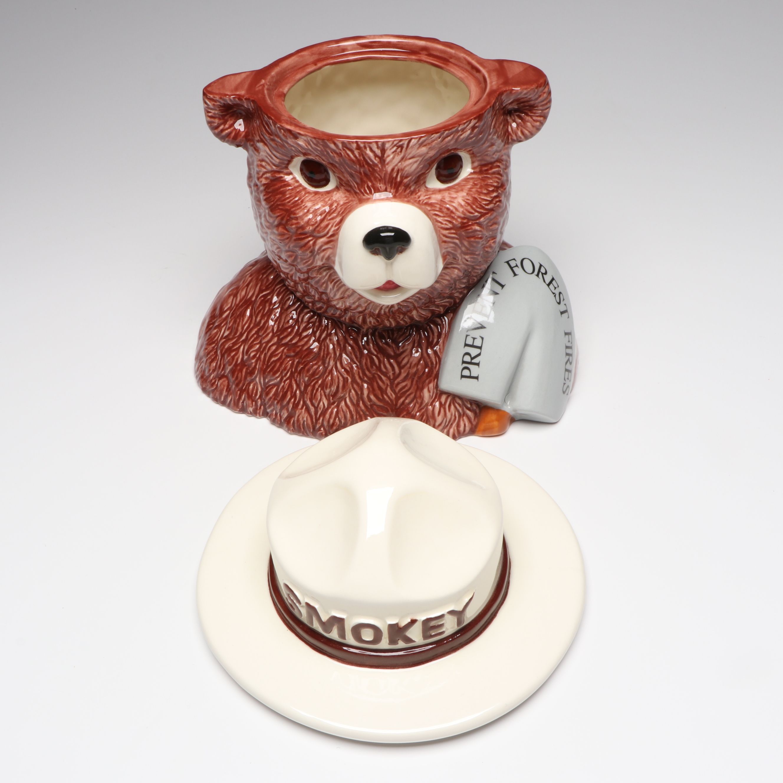 Treasure Craft Smokey Bear Ceramic Cookie Jar, 1995