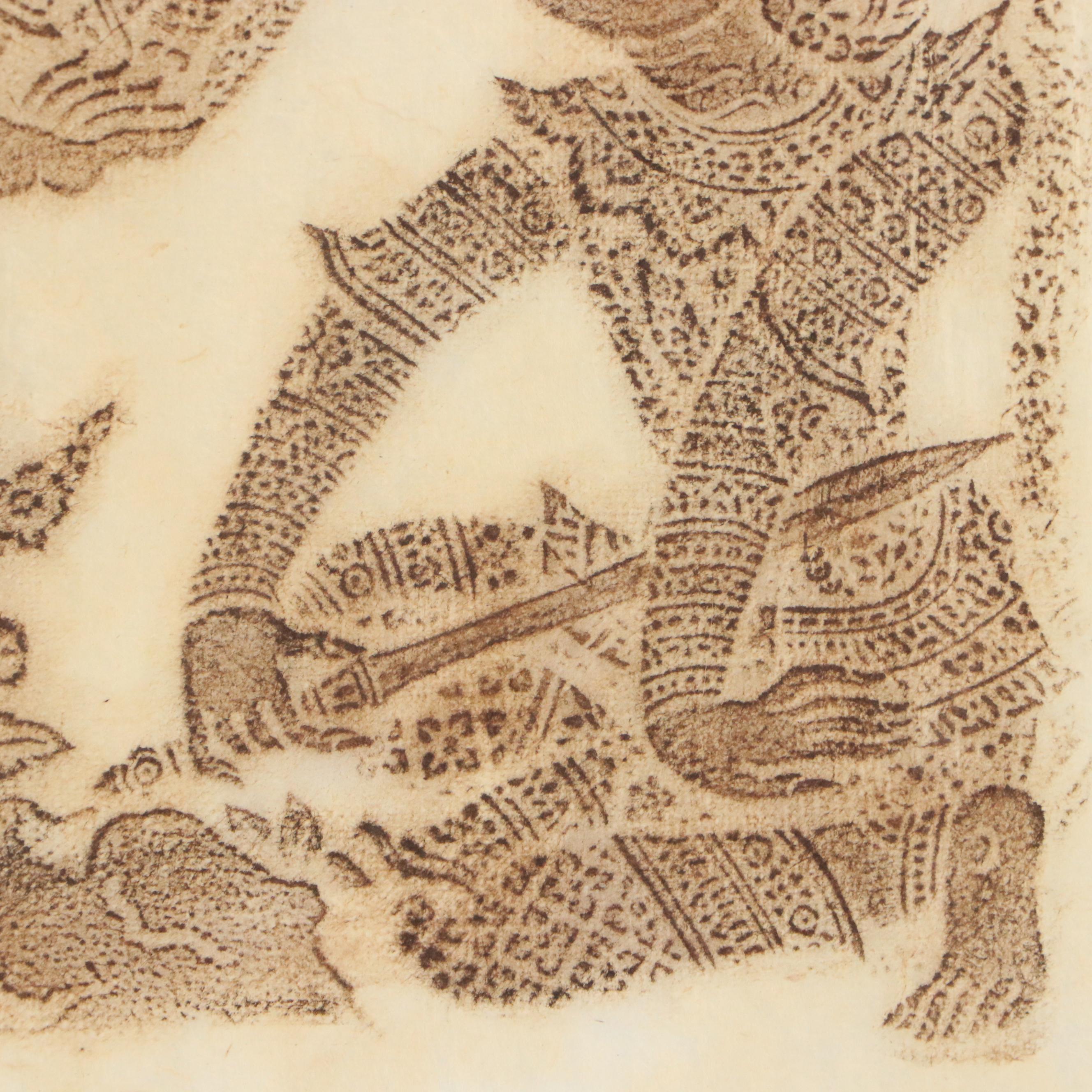 Thai Temple Charcoal Rubbings