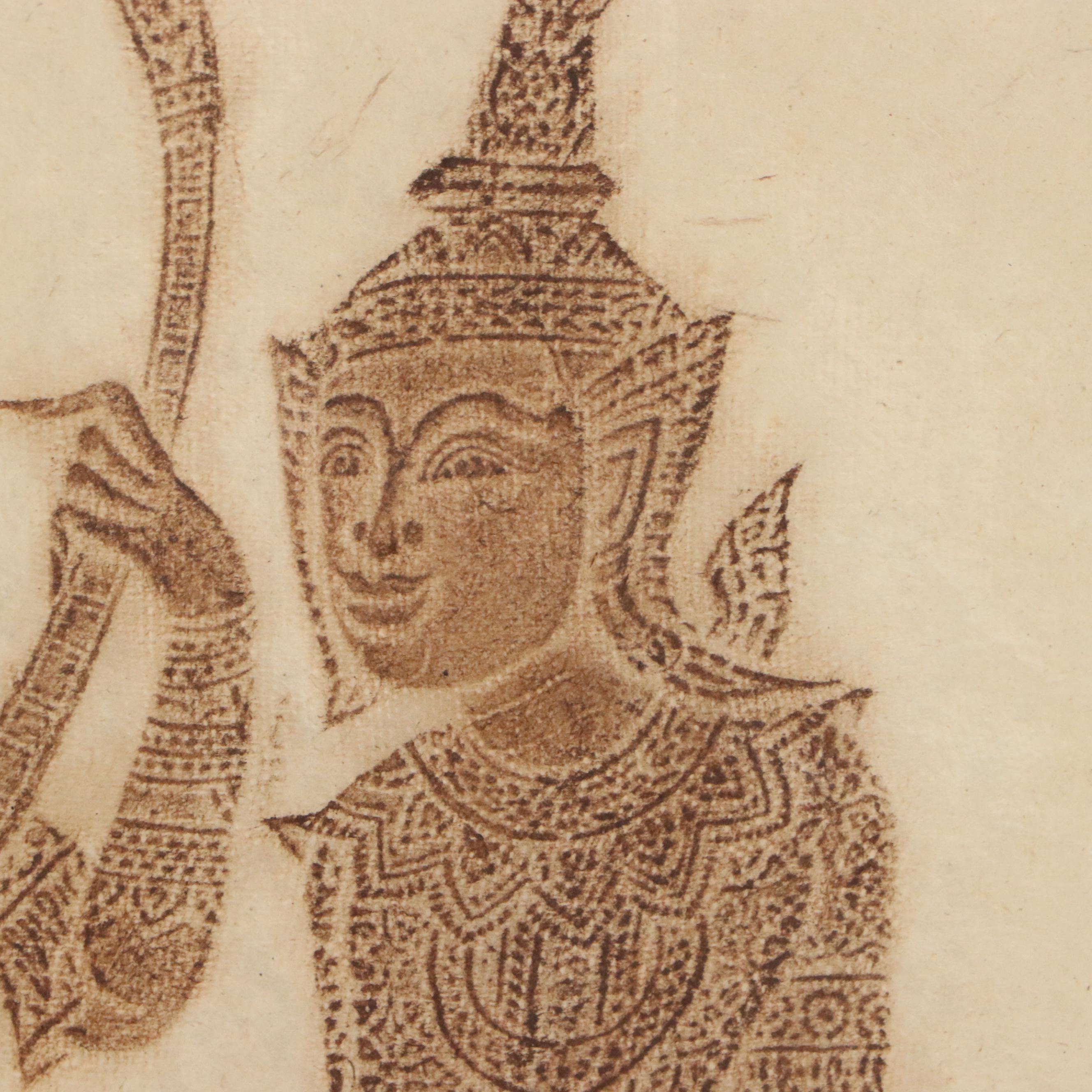 Thai Temple Charcoal Rubbings