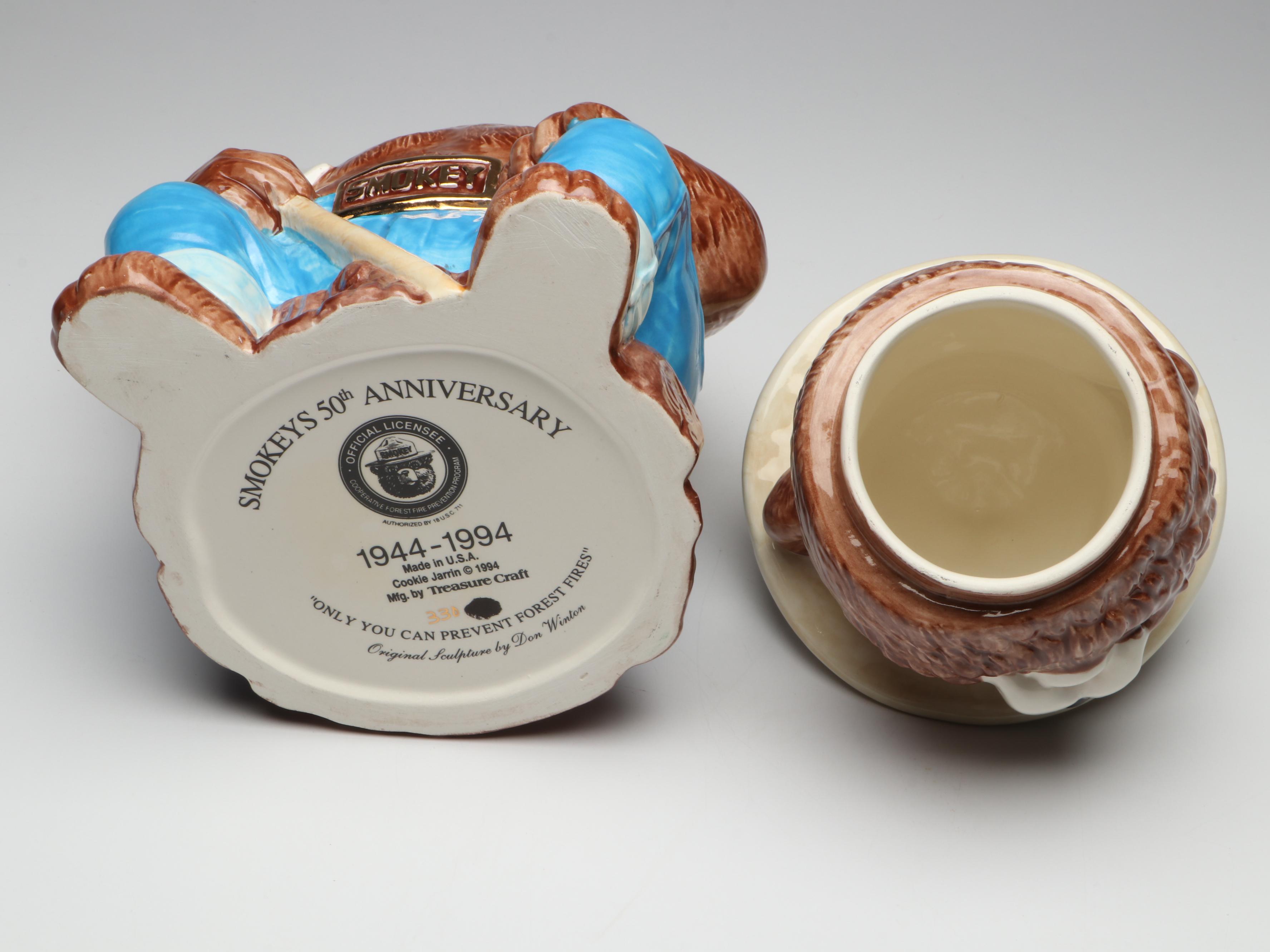 Treasure Craft Smokey's 50th Anniversary Ceramic Cookie Jar, 1994