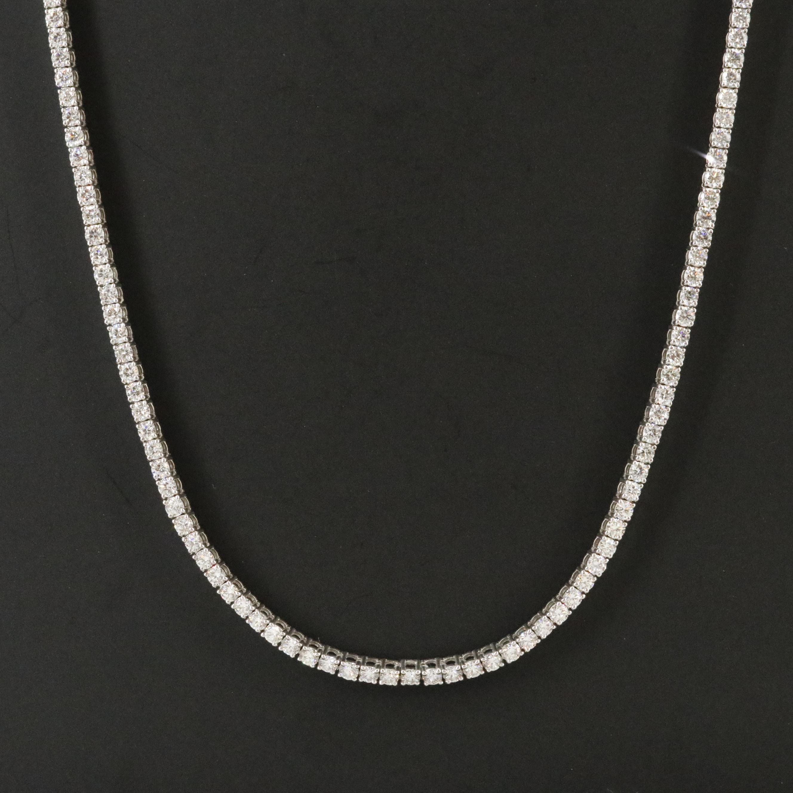 Platinum 7.63 CTW Diamond Line Necklace