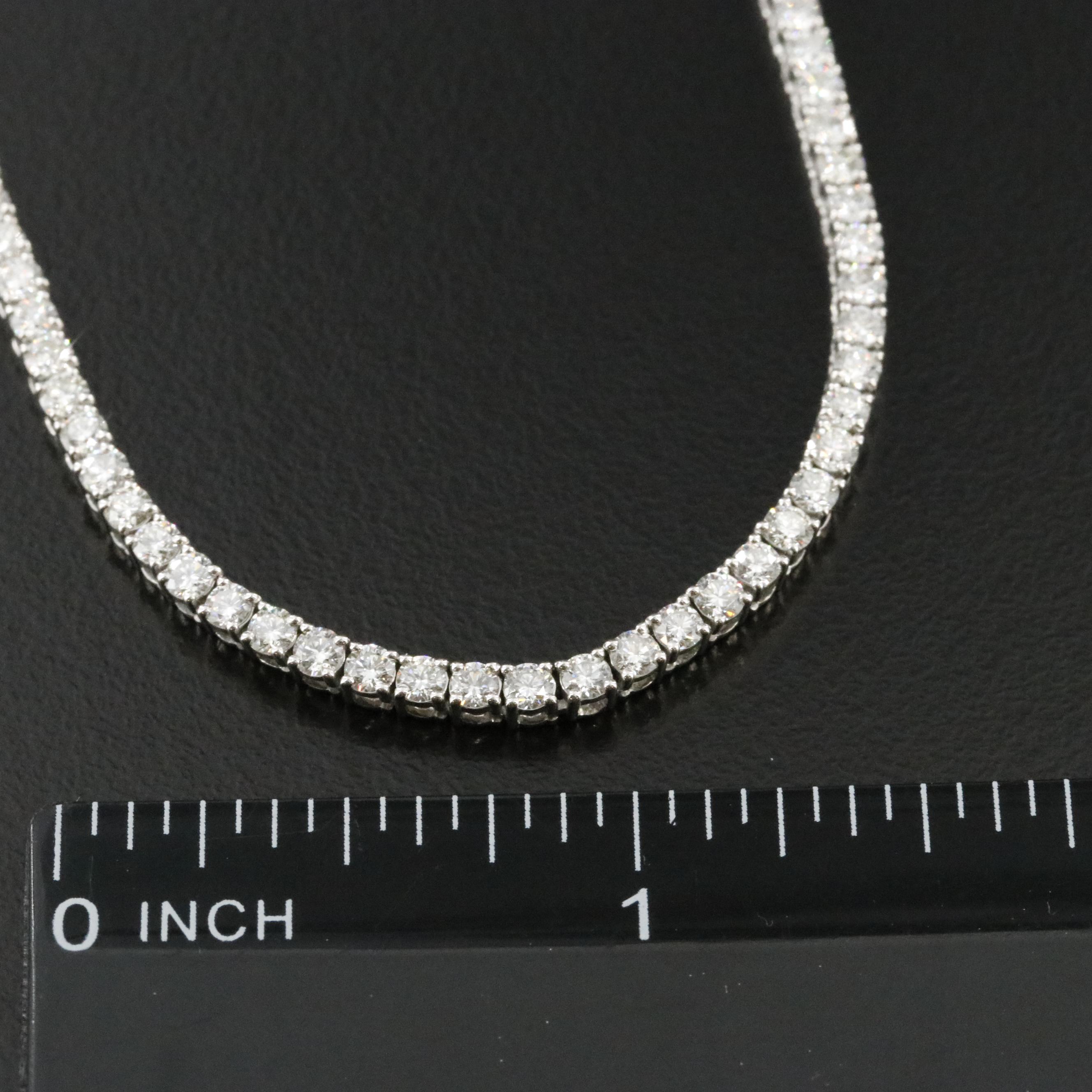 Platinum 7.63 CTW Diamond Line Necklace