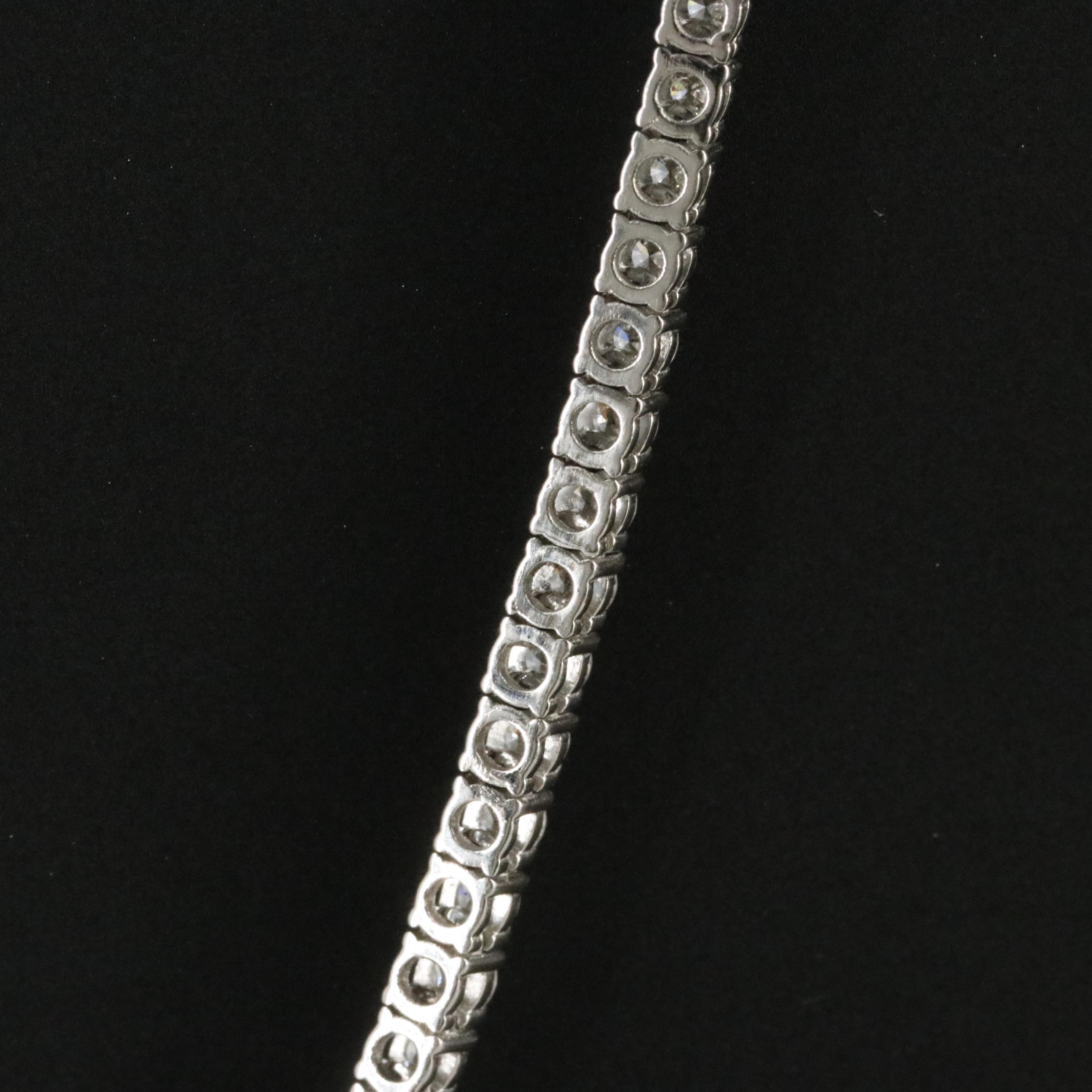 Platinum 7.63 CTW Diamond Line Necklace