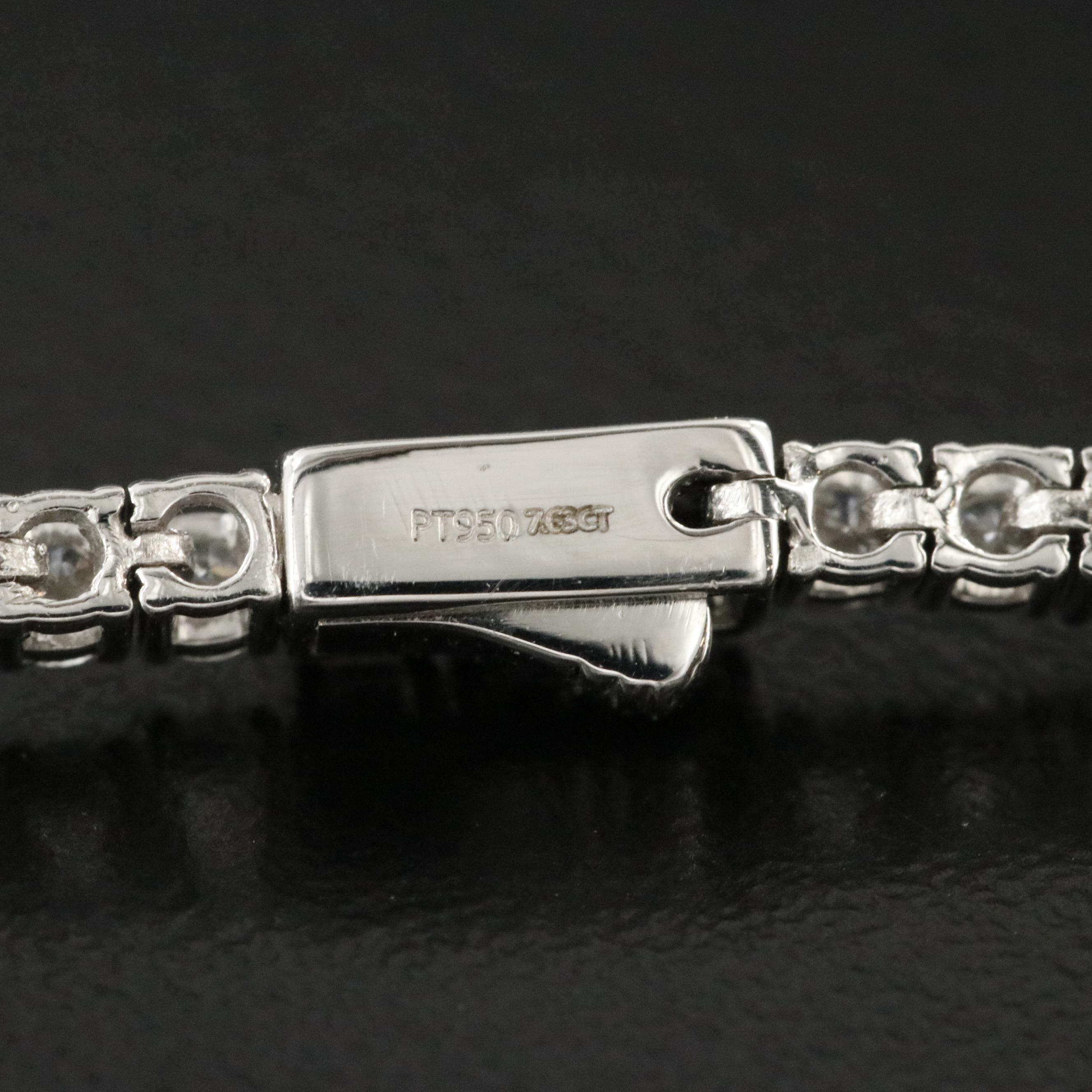 Platinum 7.63 CTW Diamond Line Necklace