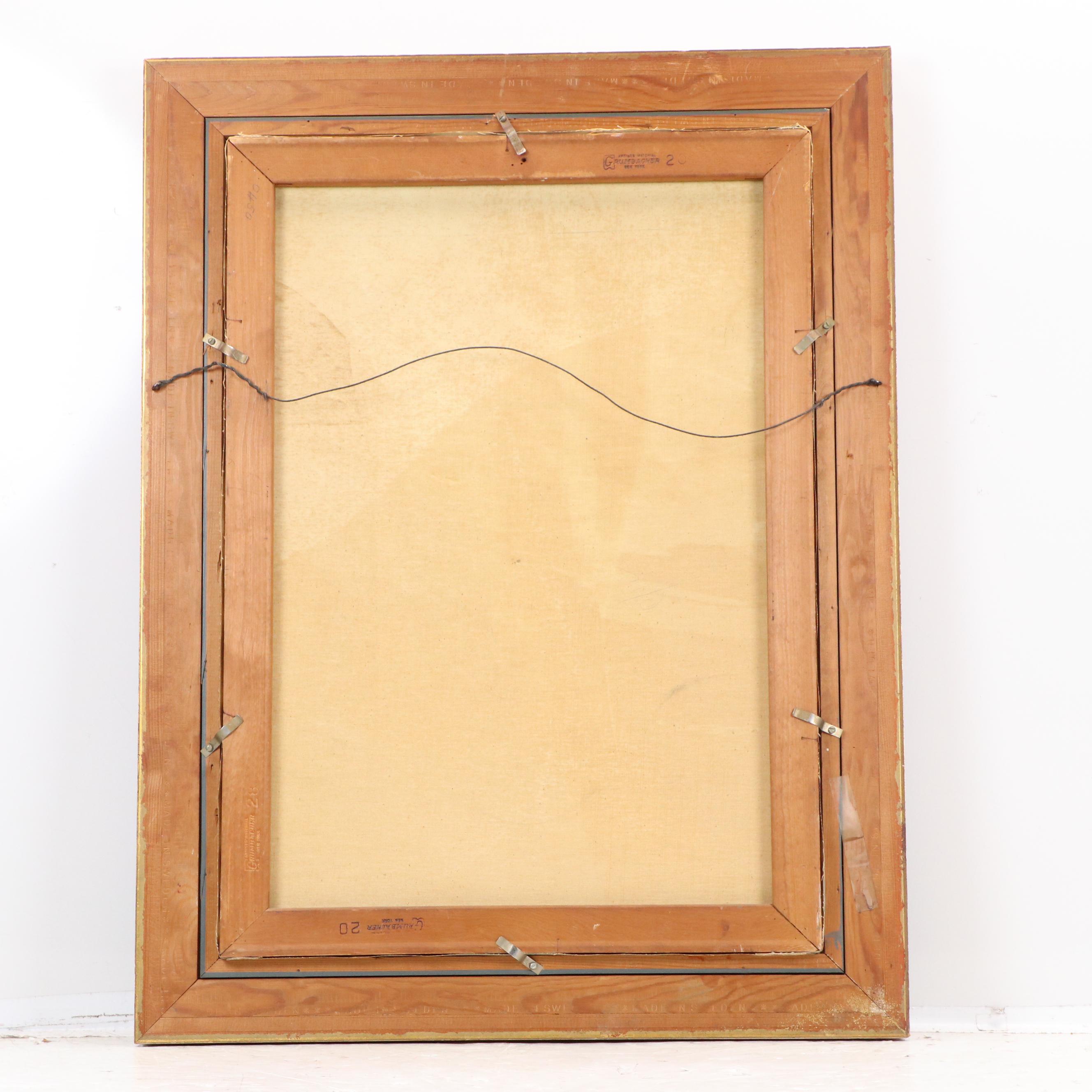 Oil Painting of Figure Among Classical Ruins, Early to Mid-20th Century