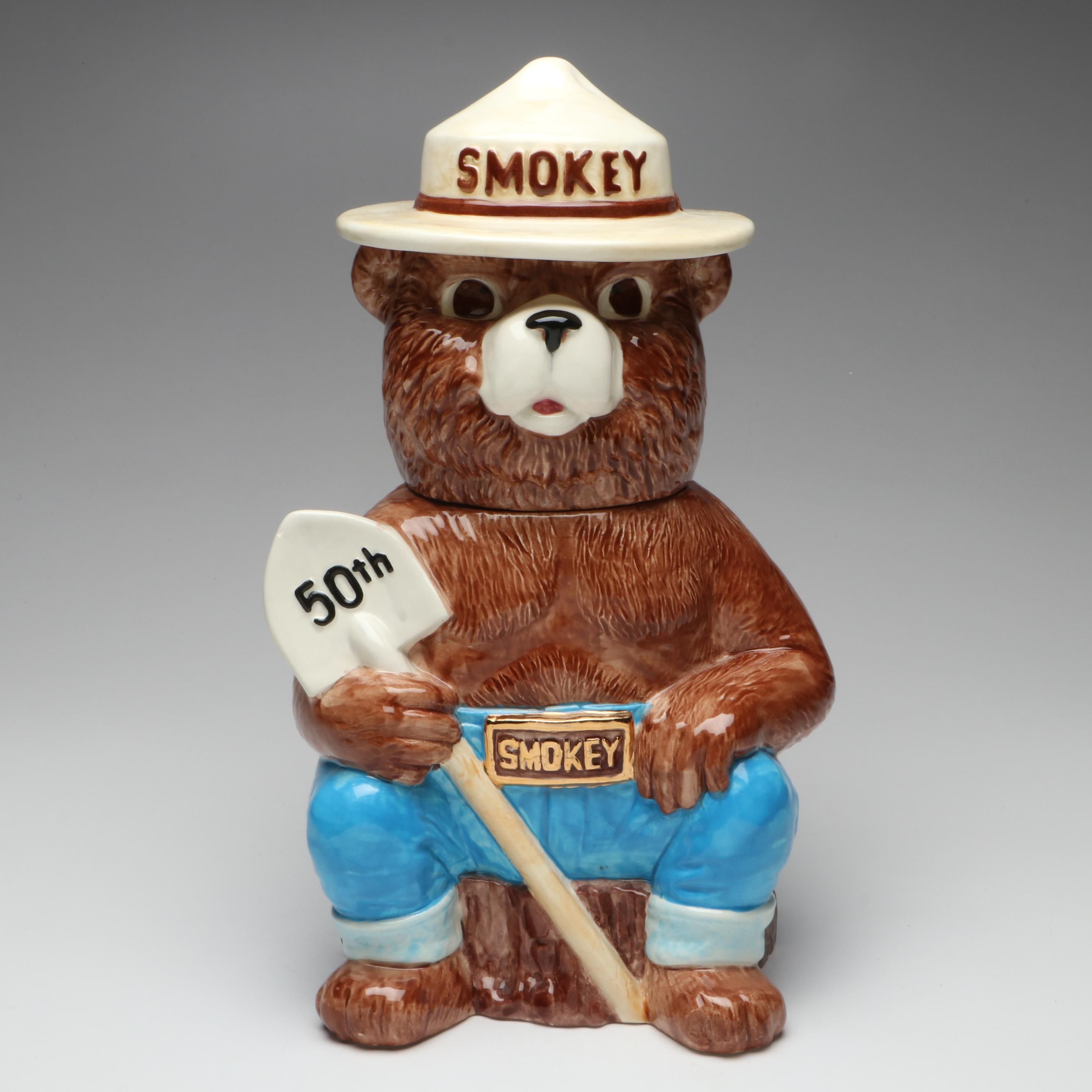 Treasure Craft Smokey's 50th Anniversary Ceramic Cookie Jar, 1994