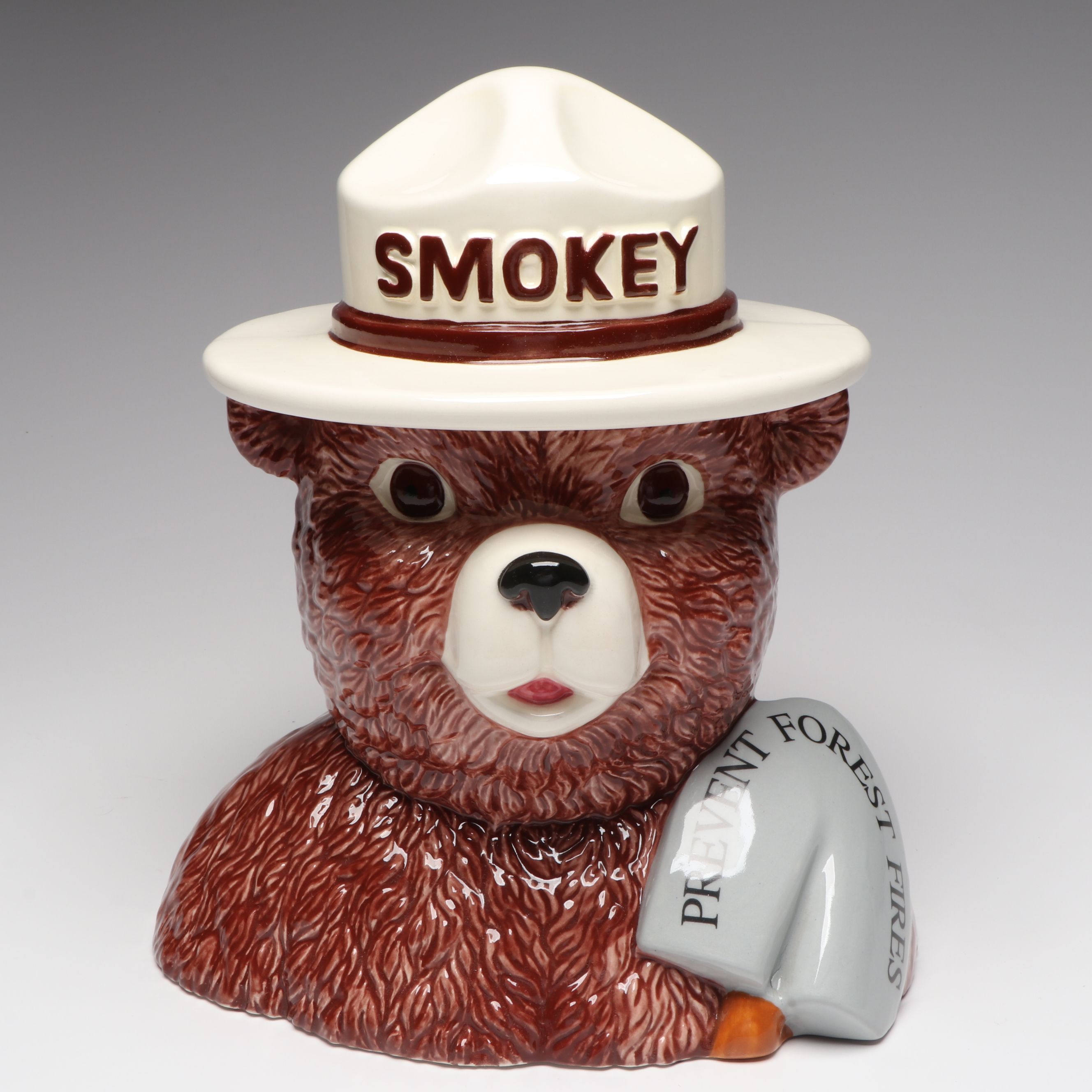 Treasure Craft Smokey Bear Ceramic Cookie Jar, 1995