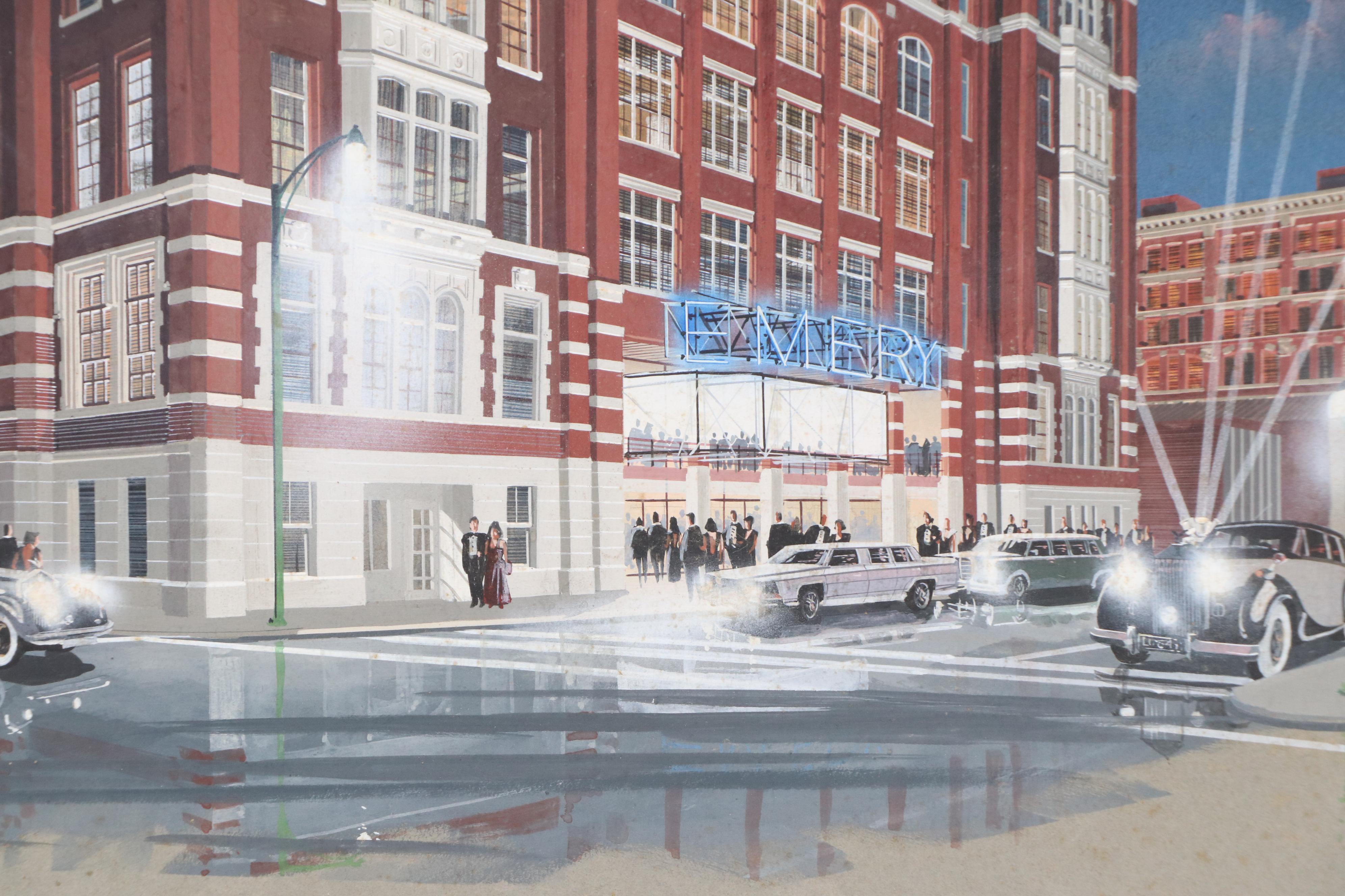 Architectural Gouache Illustration of the Emery Building in Cincinnati