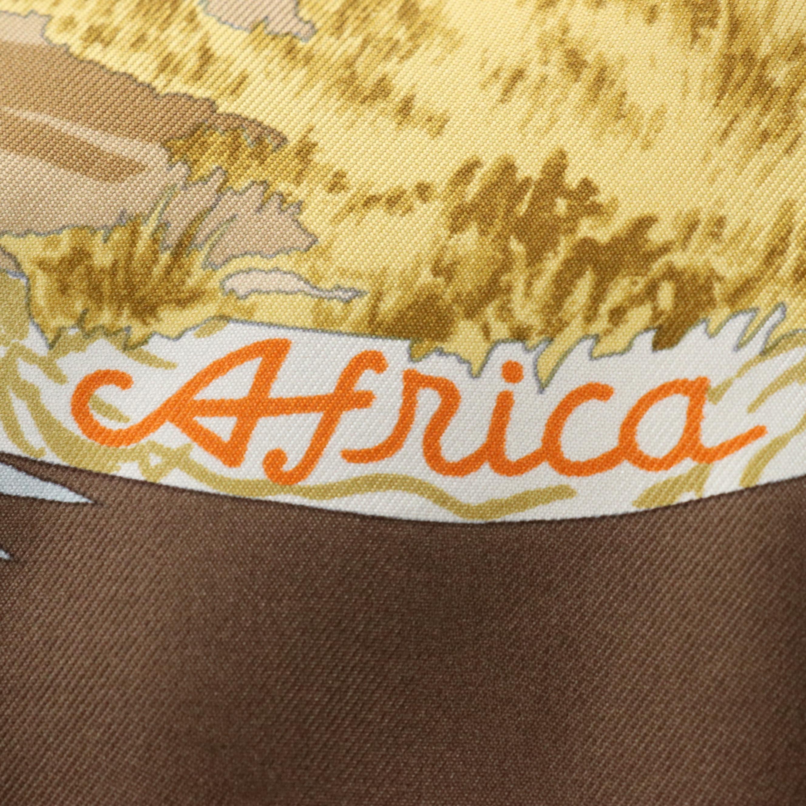 Hermès "Africa" Scarf 90 in Silk Twill