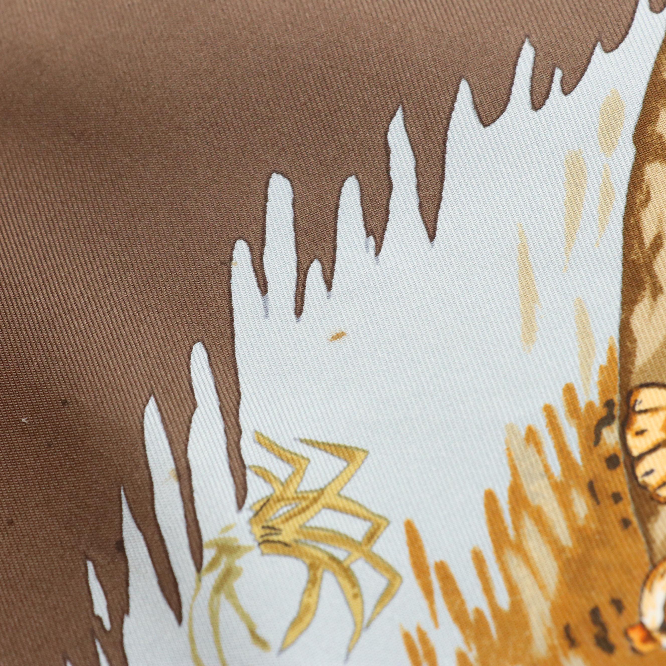 Hermès "Africa" Scarf 90 in Silk Twill