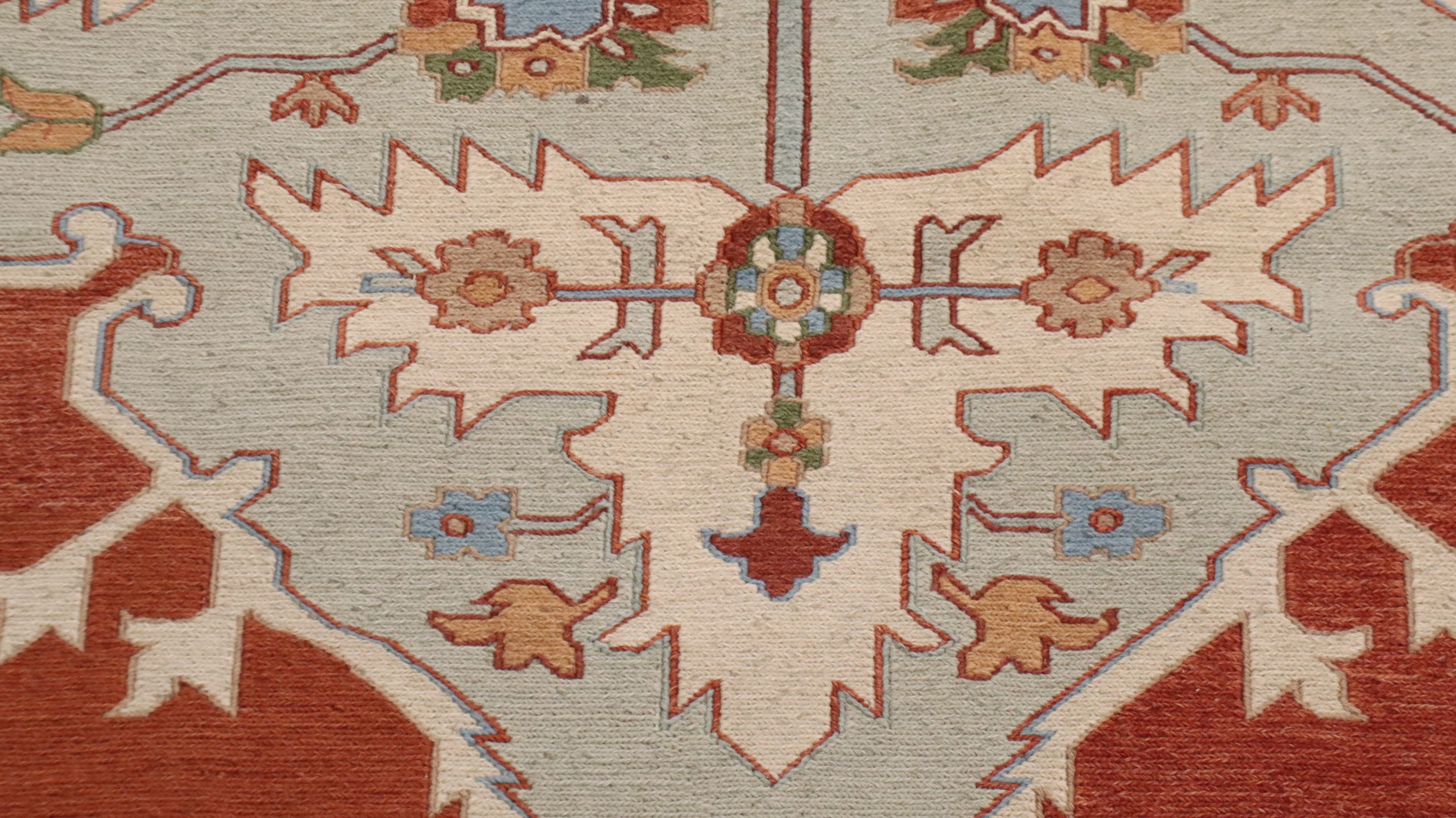 10' x 14'2 Hand-Knotted Indian Soumak Room-Sized Rug