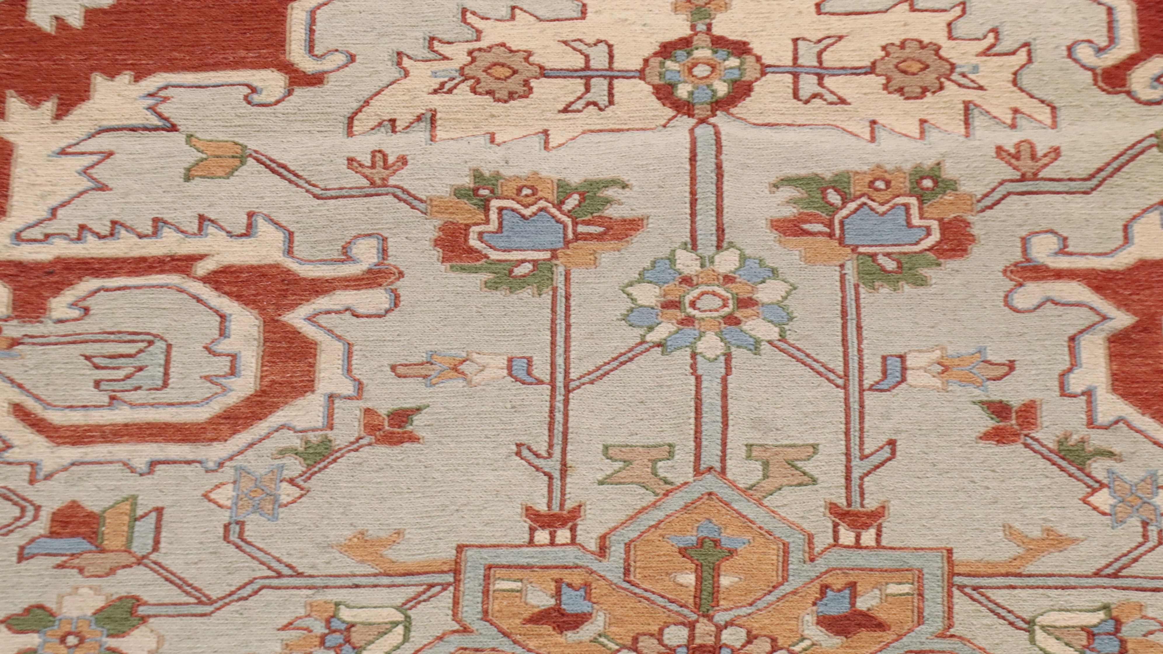 10' x 14'2 Hand-Knotted Indian Soumak Room-Sized Rug